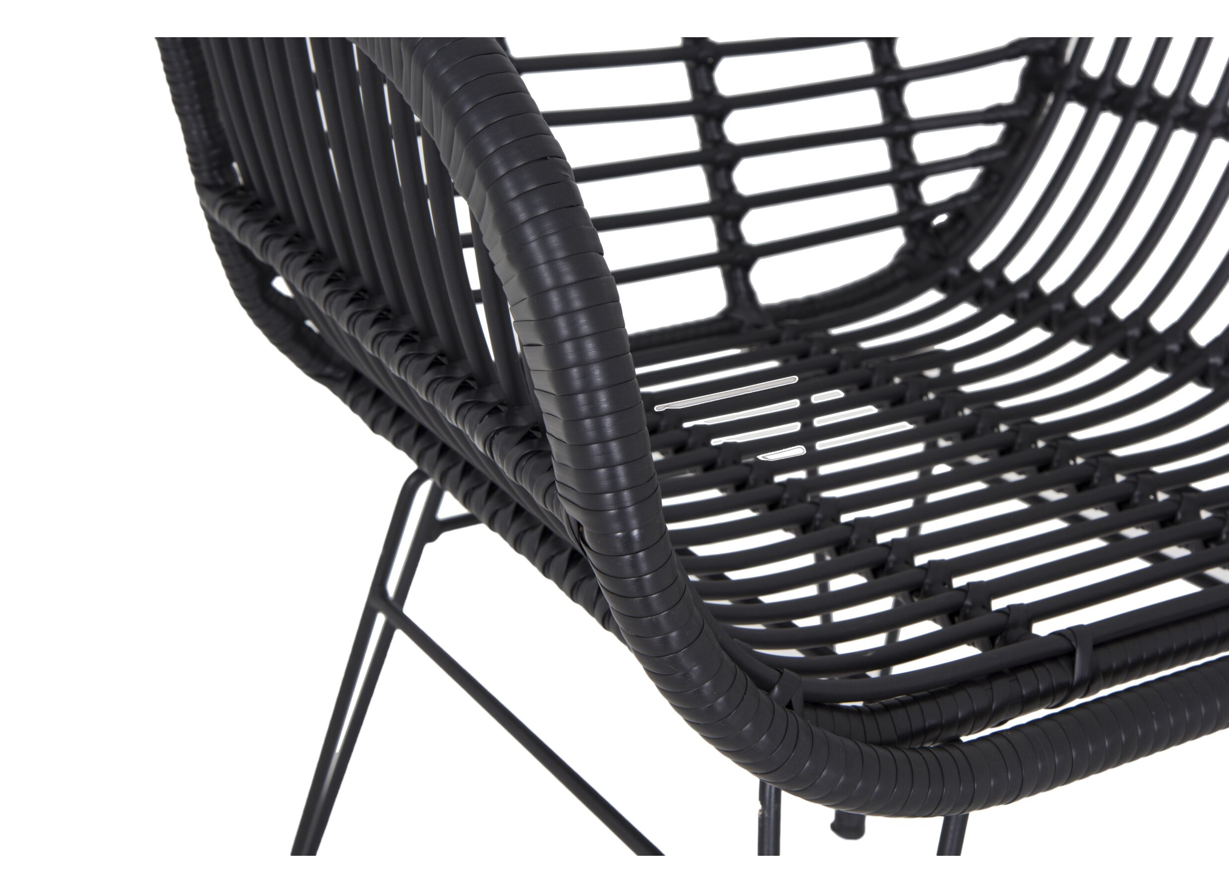 Chaise coque Flores 58x62x81cm - polyethylène - noir