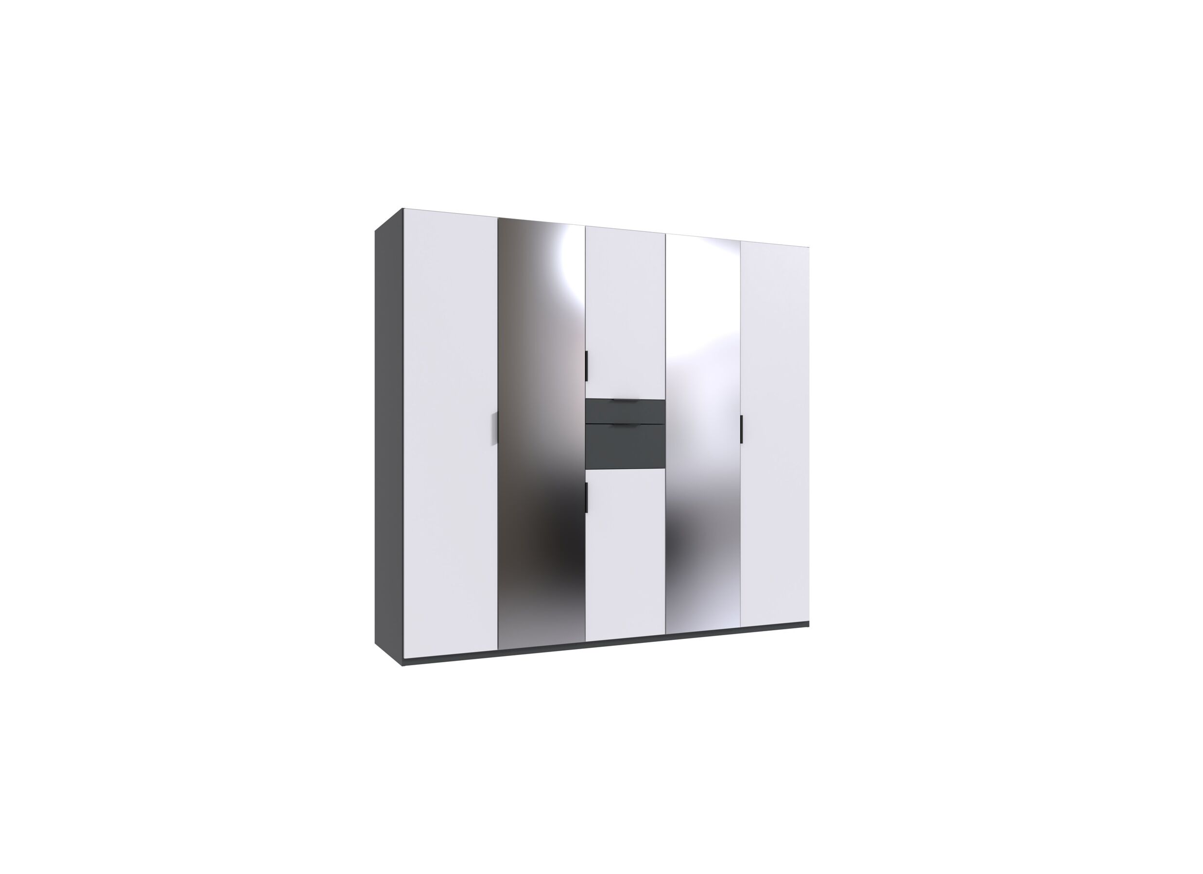 Kleerkast Moldau 225cm - decor - wit/grafiet - Garde-robe Moldau 225cm - décor - blanc/graphite