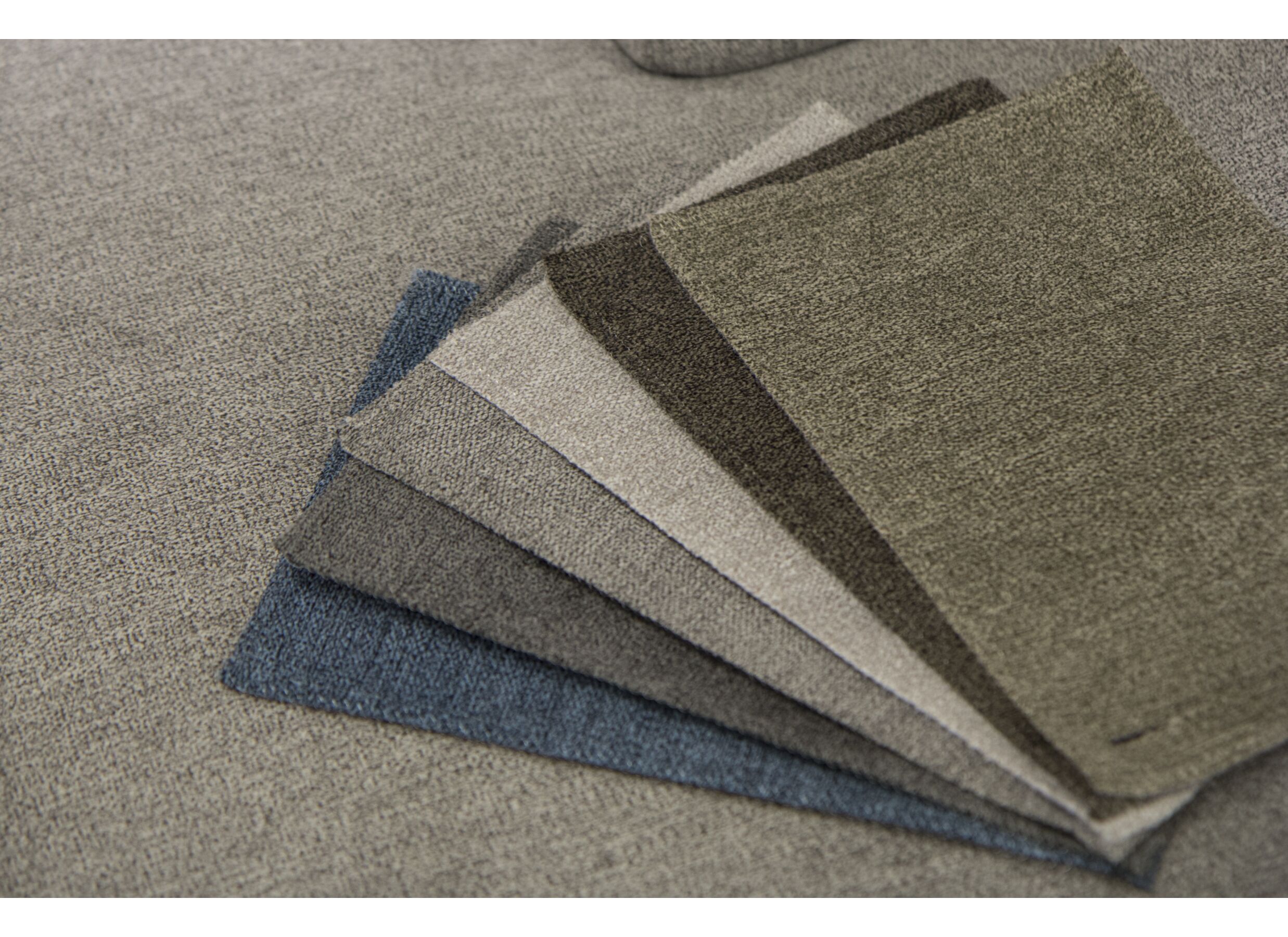 Kleurstaal - Hoeksalon Boca 284x234cm - stof - grijs beige met relax