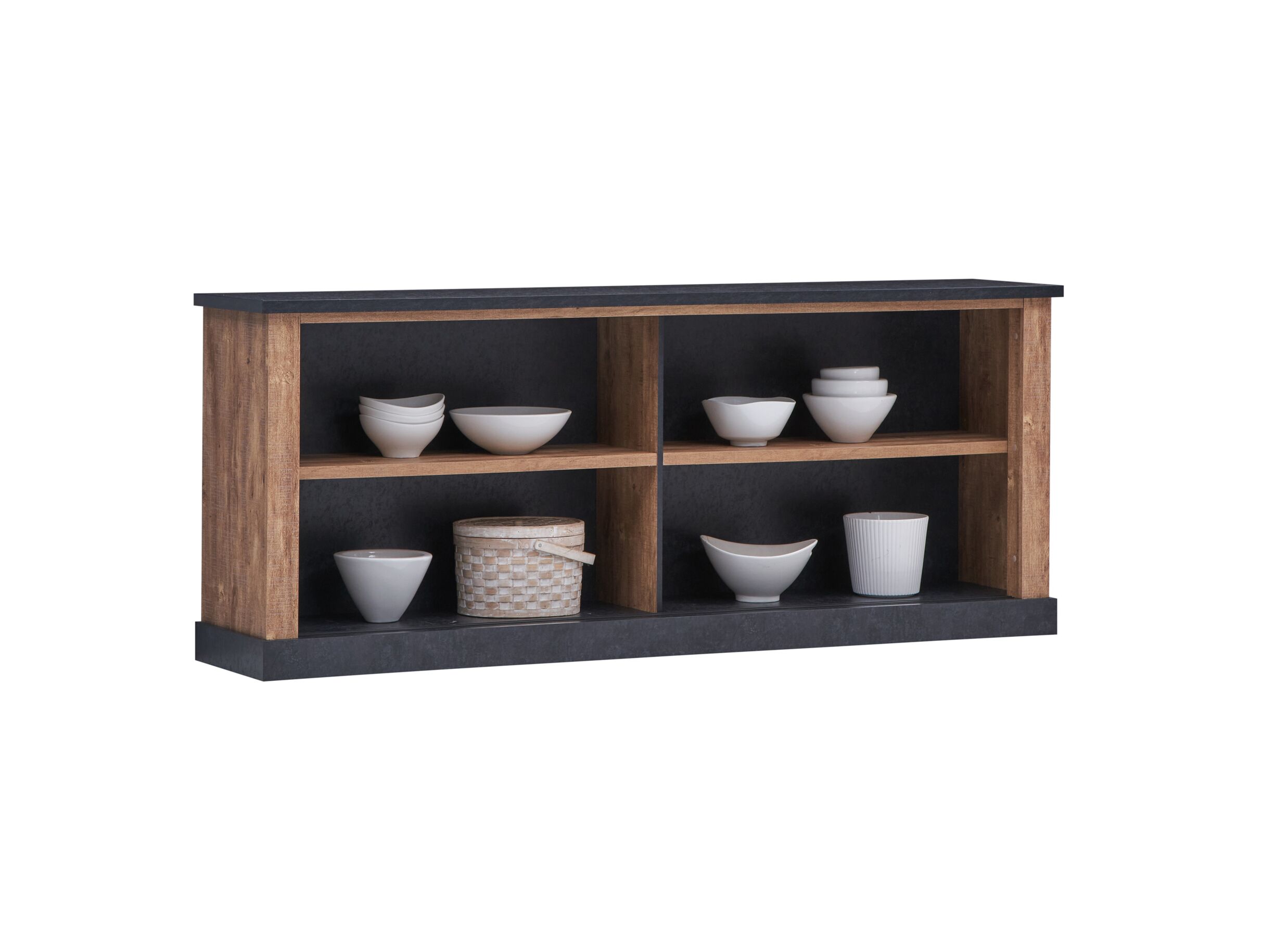 Dressoir Etienne 221cm - decor - industriële eik & zwart