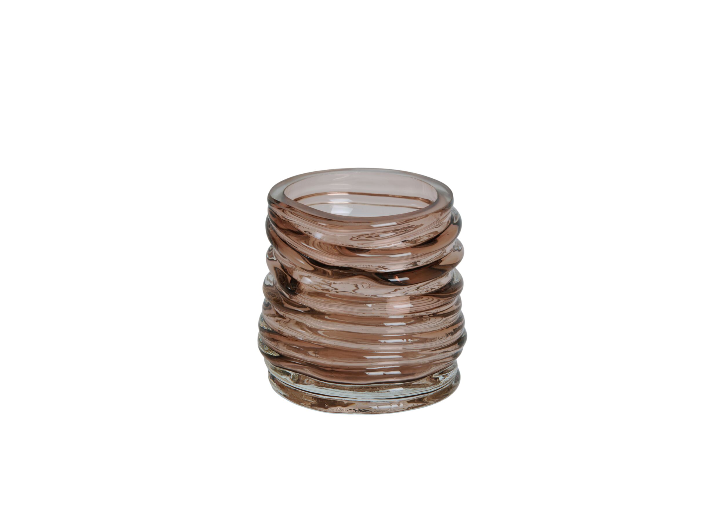Theelichthouder Milyan H10cm - glas - donkerbruin - Photophore Milyan H10cm - verre - marron foncé