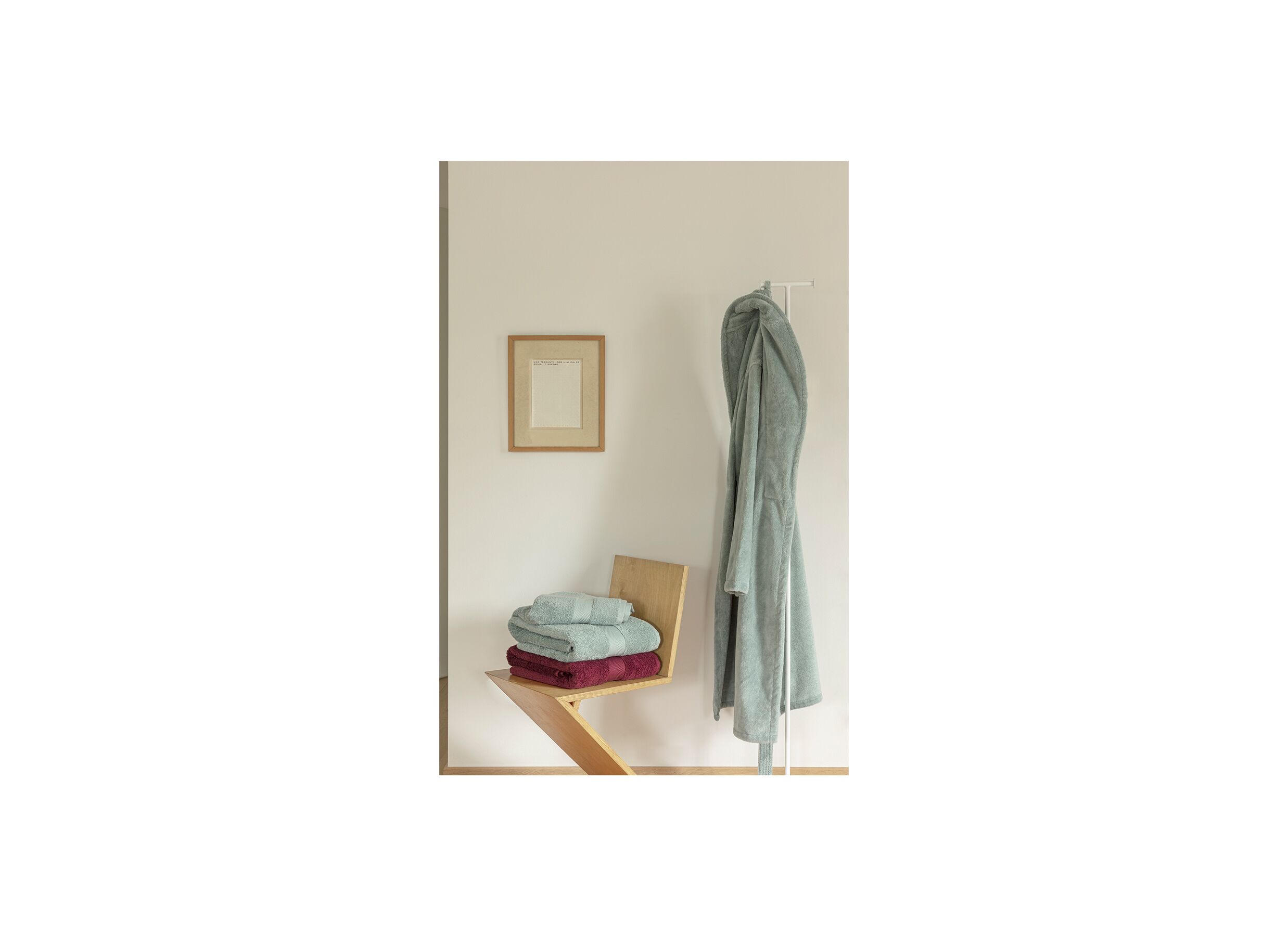 Badjas S flanel sea green