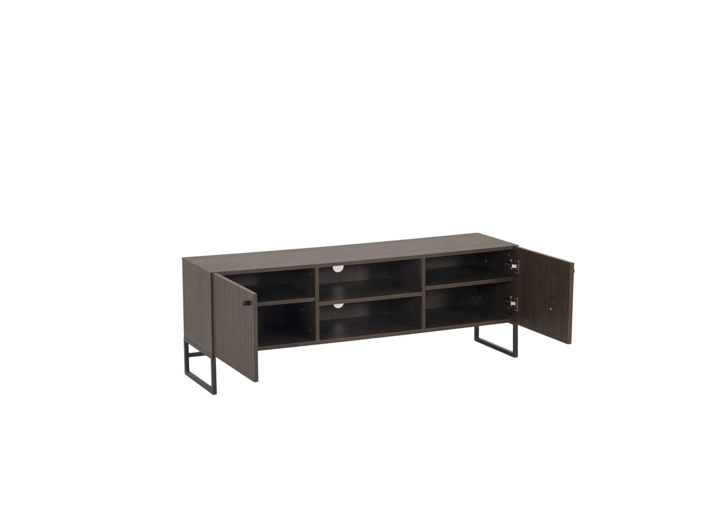 Indeling - Tv-meubel Vadis 134x38x48,5cm - melamine - donkerbruin