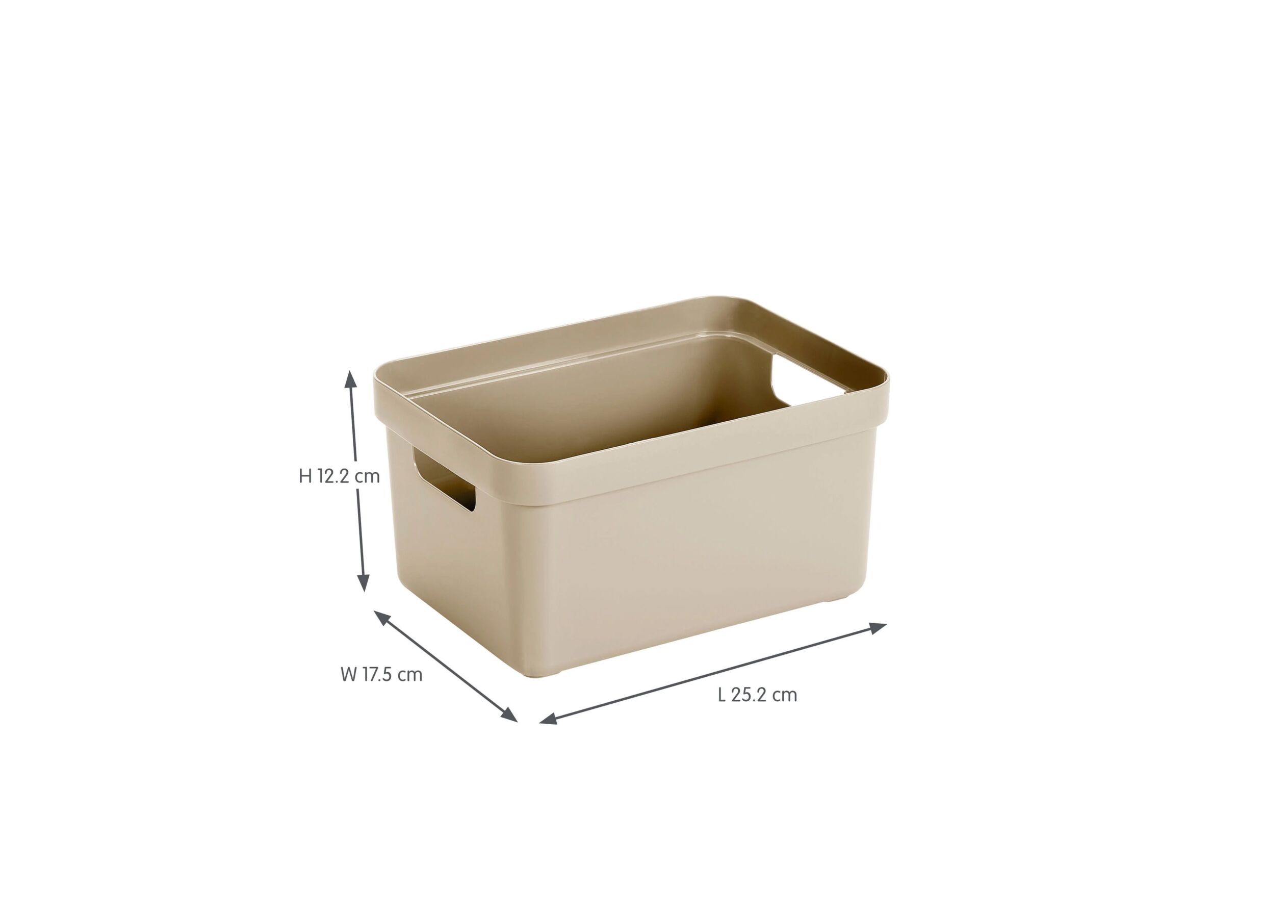 Afmetingen - Opbergbox Sigma Home 5L - 25,2x18x12,2cm