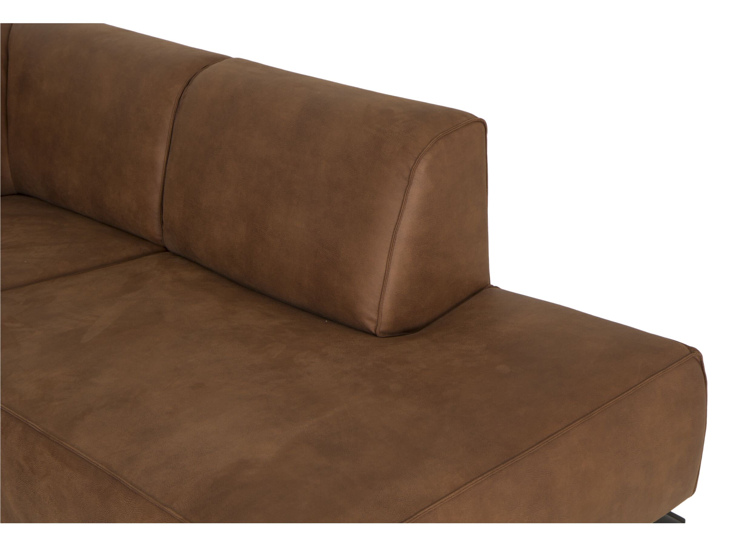 Canapé d'angle Brenda 275x210cm - tissu - cognac