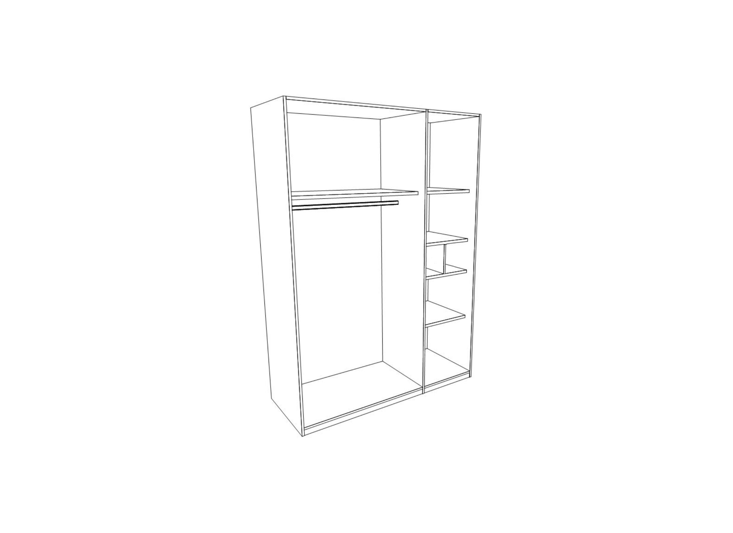 Garde-robe Clif 156cm - décor - old wood/béton