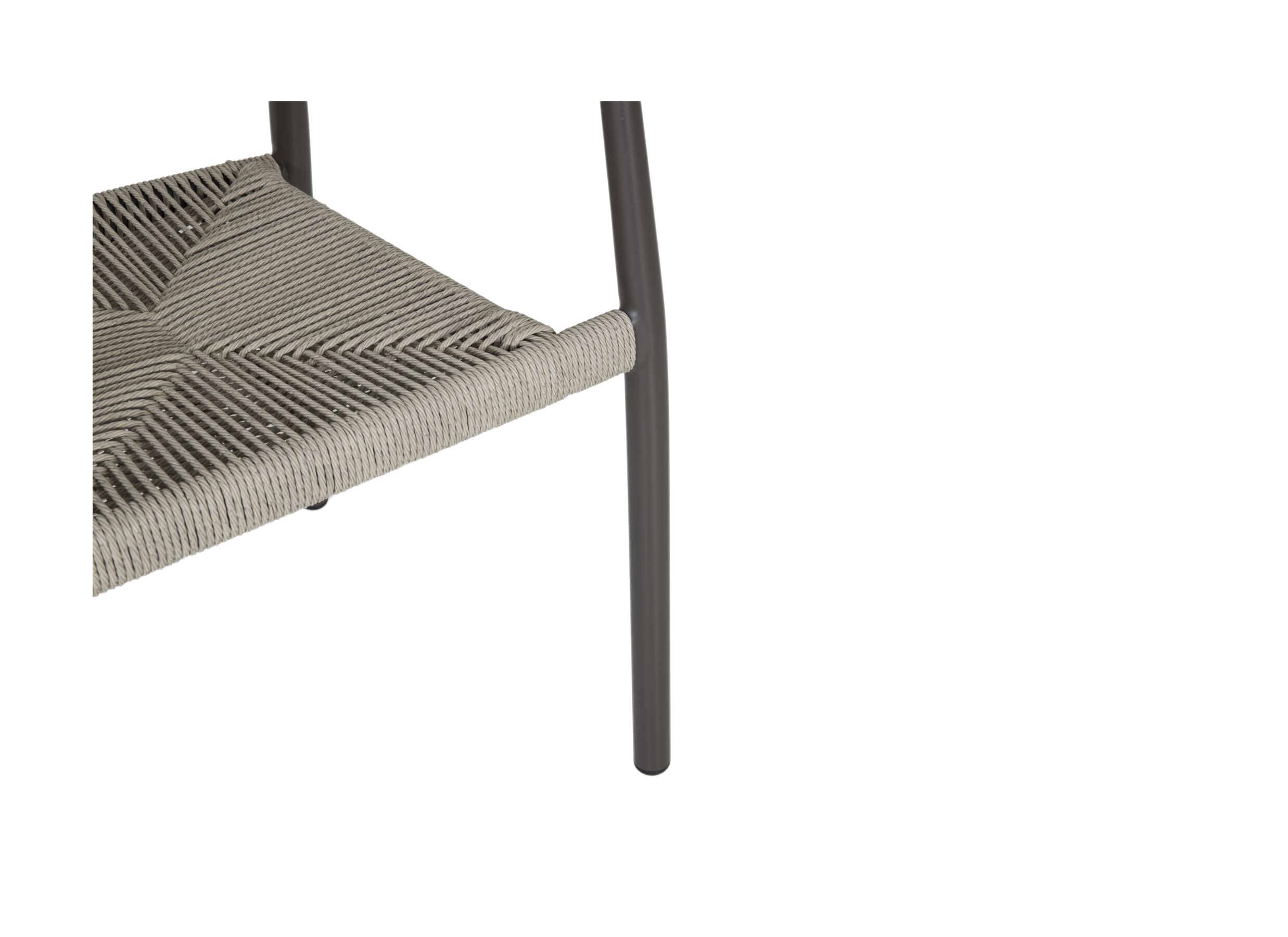 Detailfoto - Tuinstoel Porto 58x54x82cm - rotan & aluminium - bruin