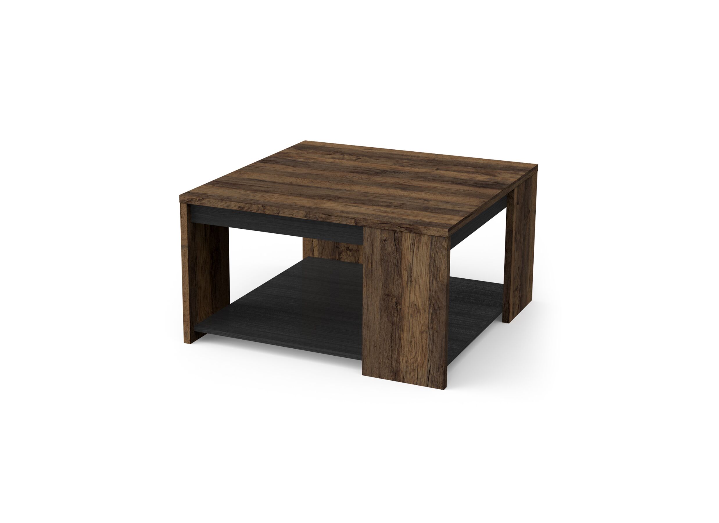 Aperçu - Table basse Monaco carré brun avec rangement