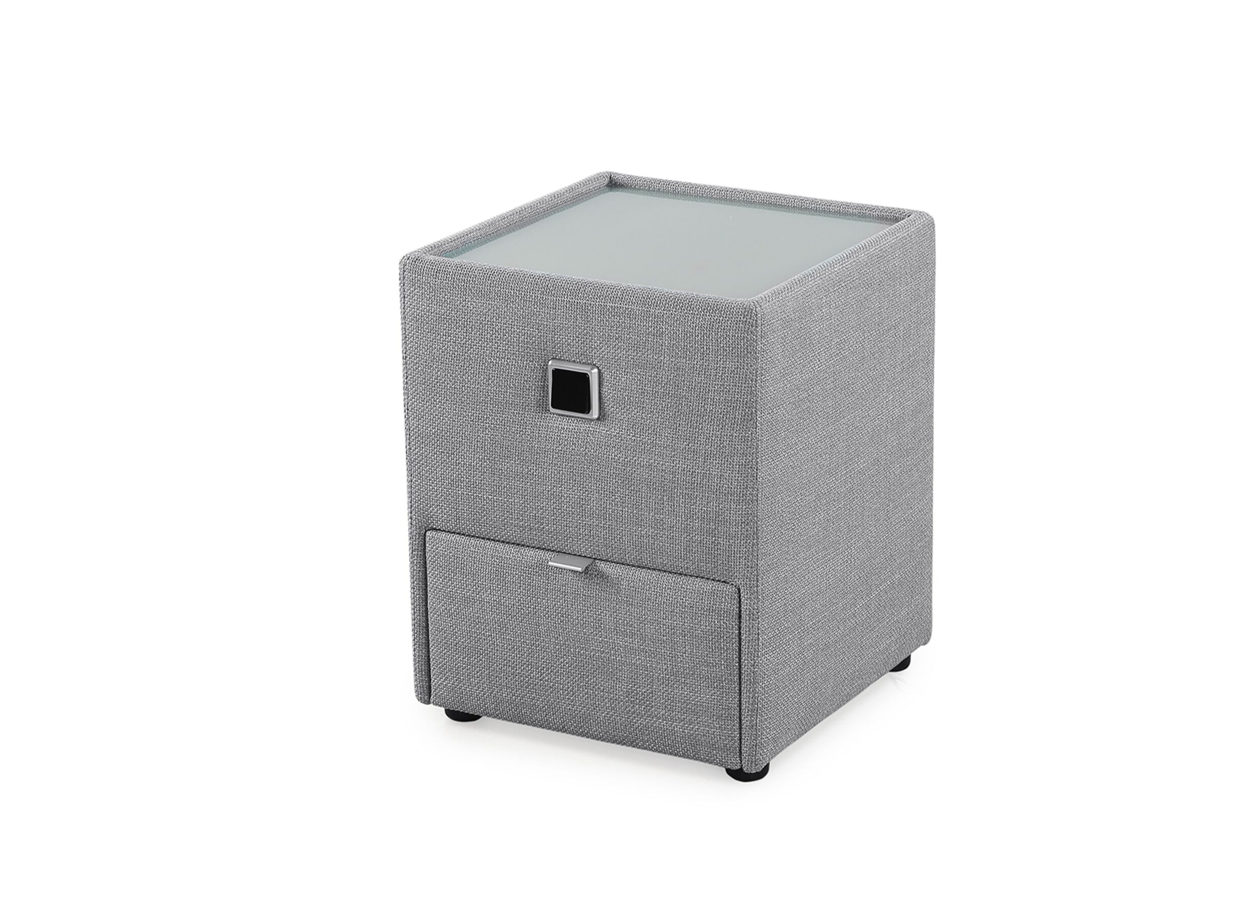 Nachtkastje Lancy 42 - Nachtkastje Lancy 42,5x45x53cm - stof - grijs