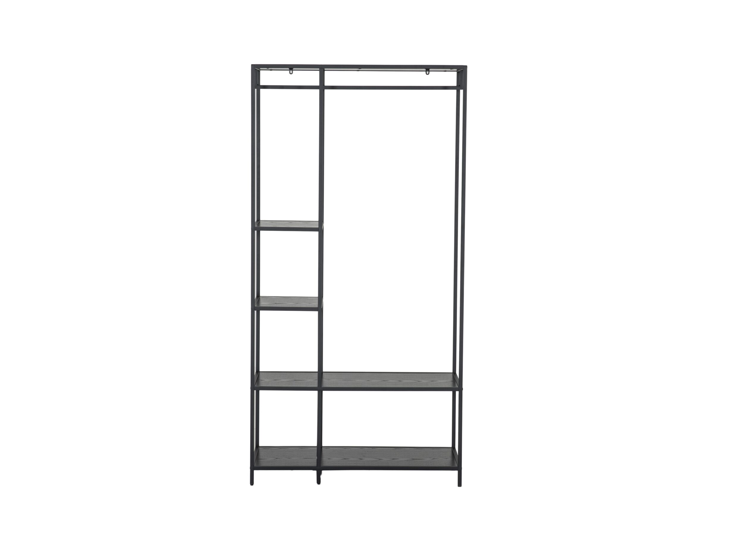 Overzichtsfoto - Kledingrek Gallo 90x40x178cm - melamine metaal - zwart