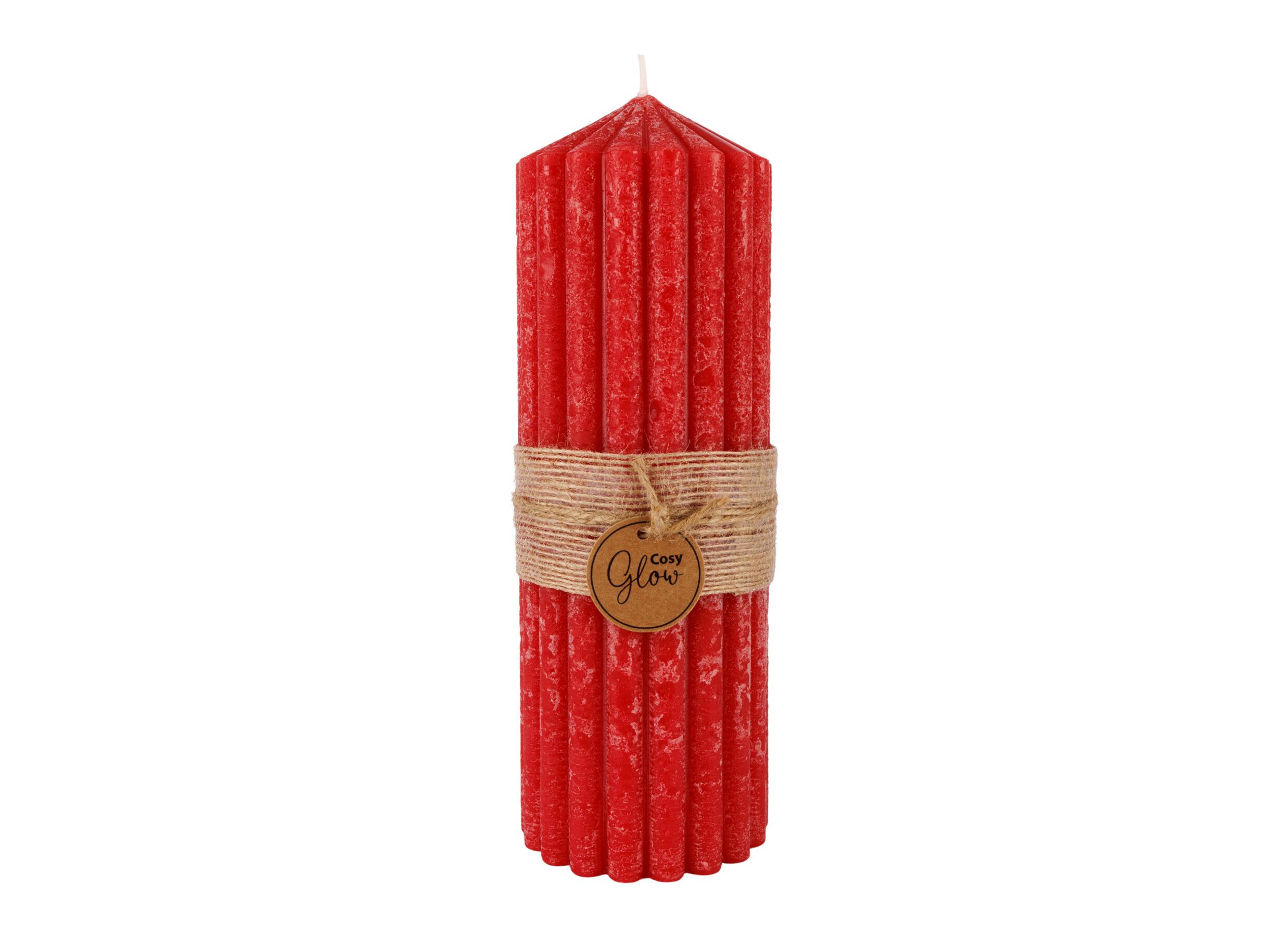Plus Important - Bougie Ribble Ø7x20cm - paraffine - rouge