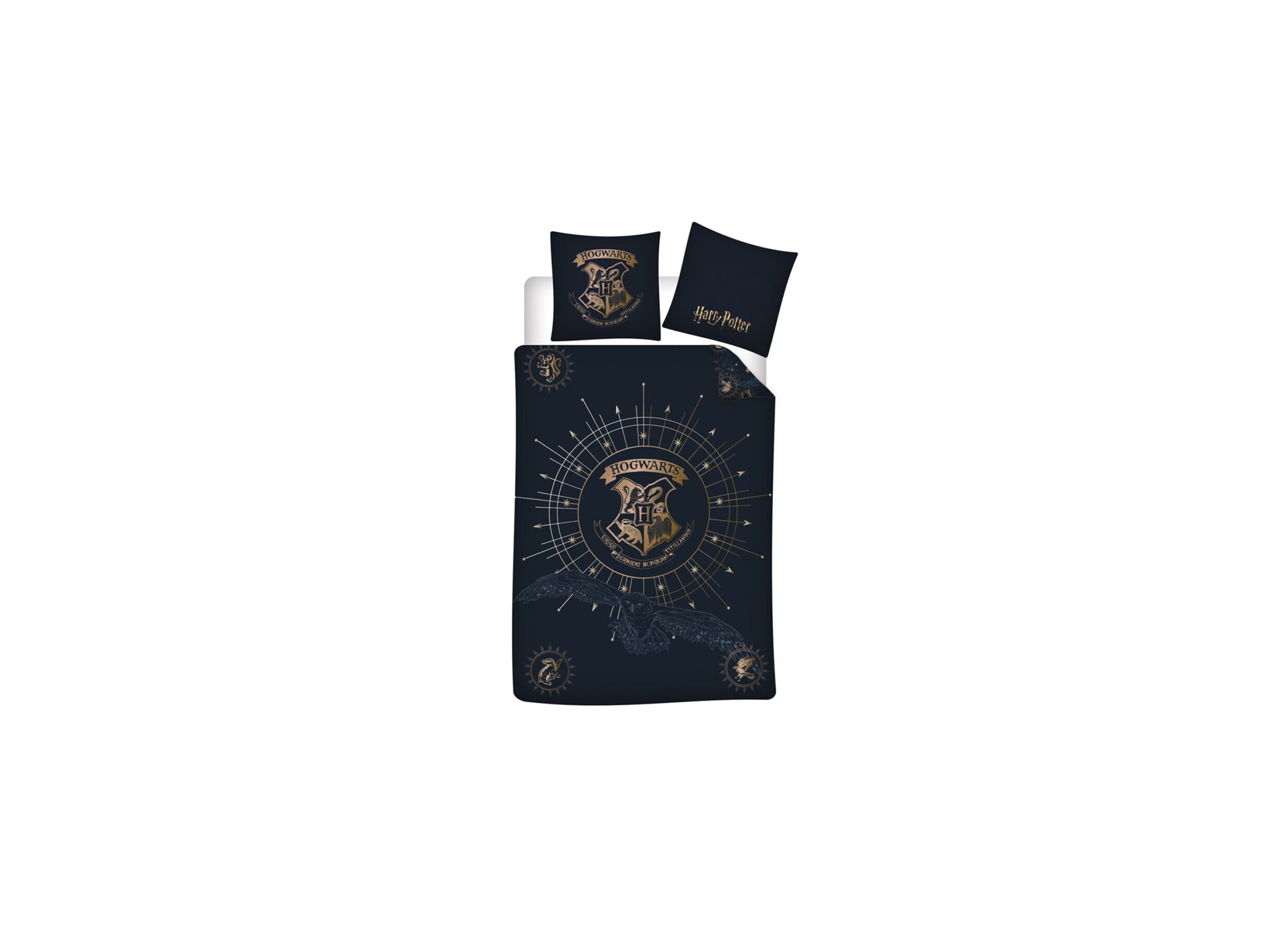 Dekbedovertrek Harry Potter 140x200cm - polyester/katoen - zwart - Dekbedovertrek Harry Potter 140x200cm - polyester/katoen - zwart