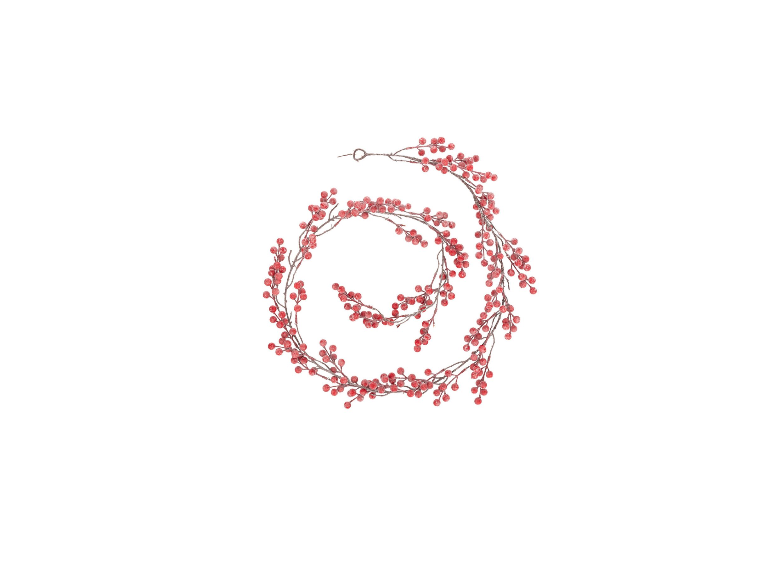 Kerstdecoratie Rode bessen 190cm - Décoration de Noël Baies rouges 190cm