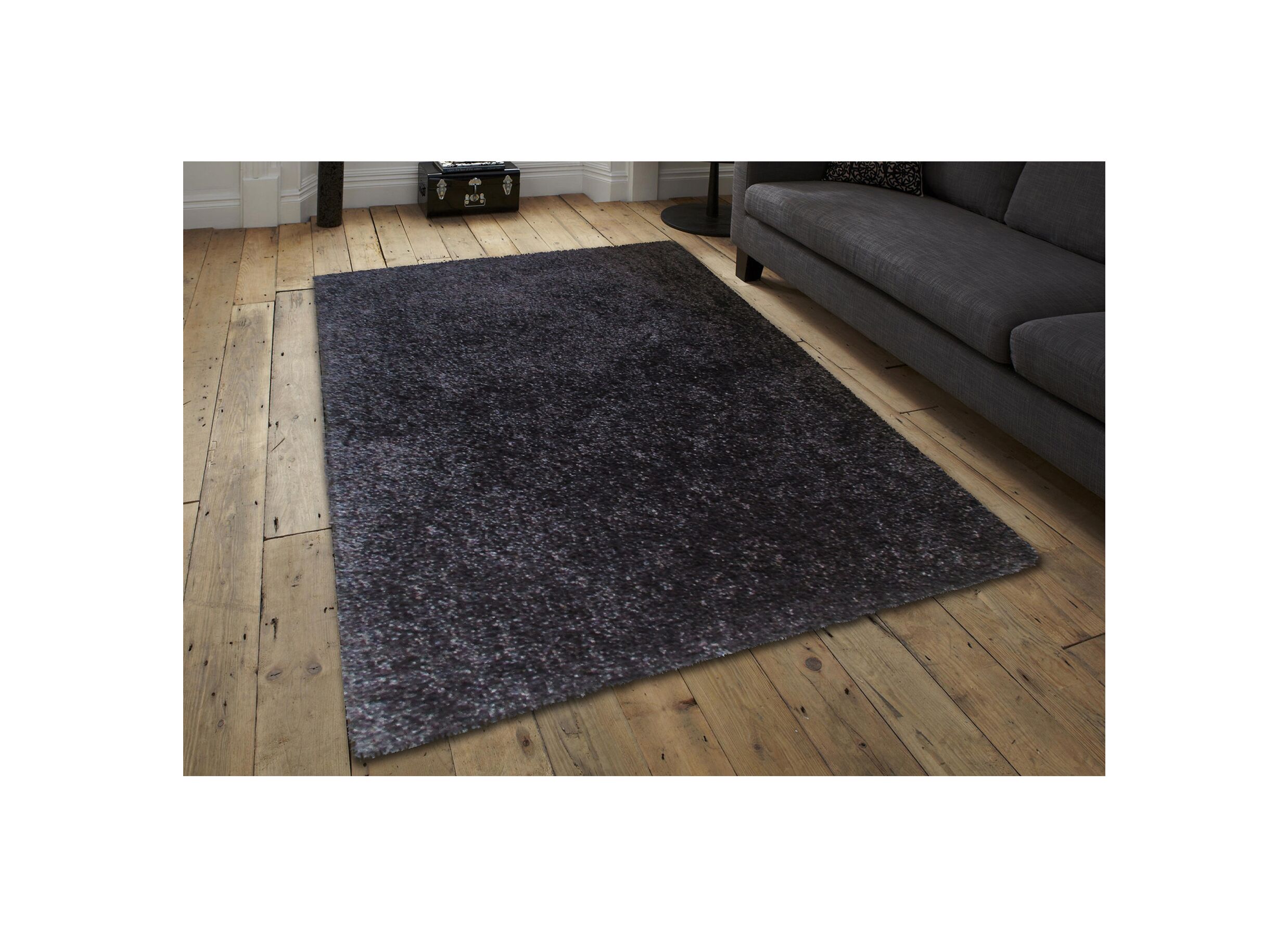 Foto ambiance - Tapis Maori 70x140cm - microfibre - anthracite