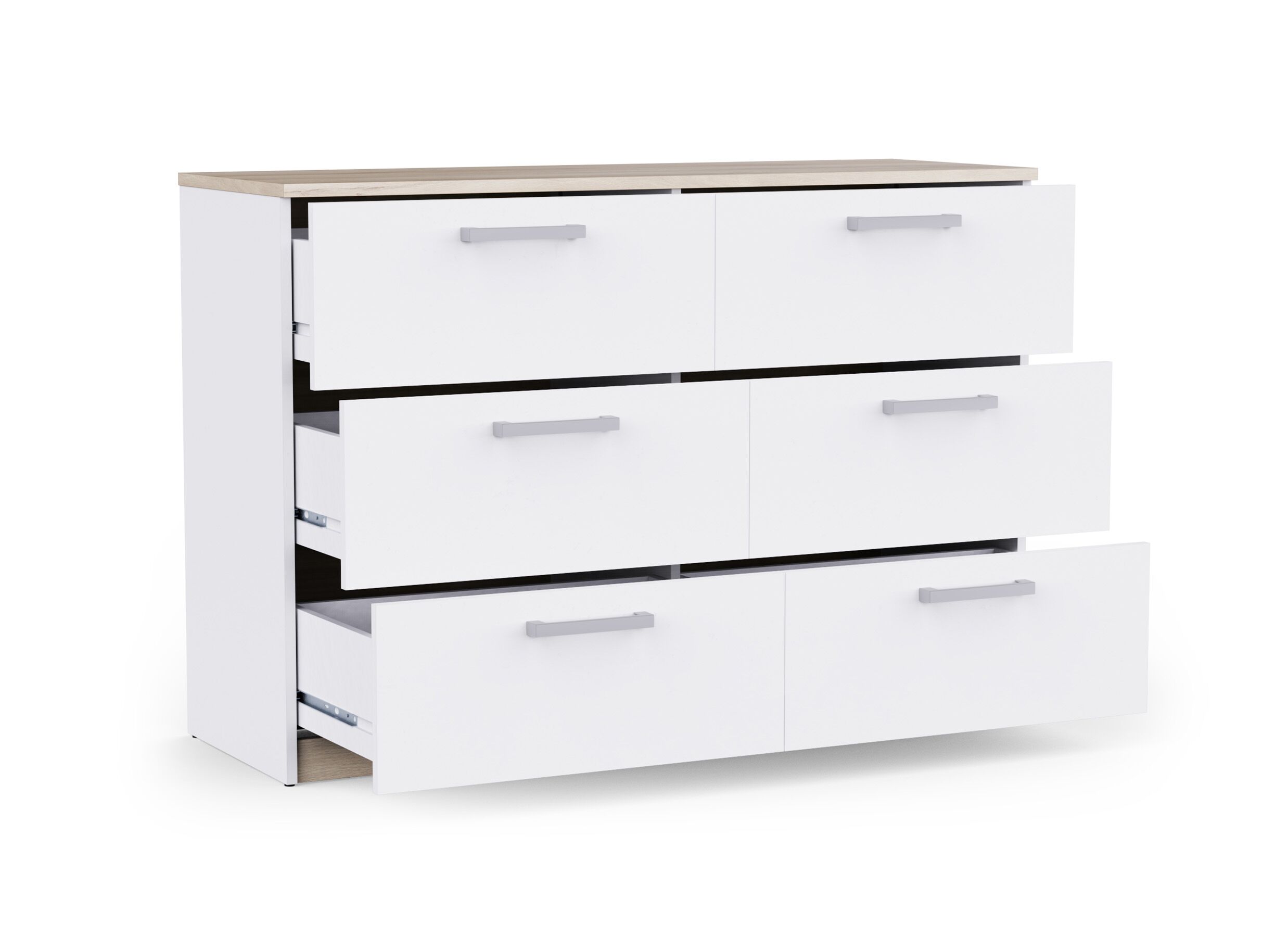 Disposition - Commode Watson 119x41xH81cm - décor - blanc & chêne kronberg