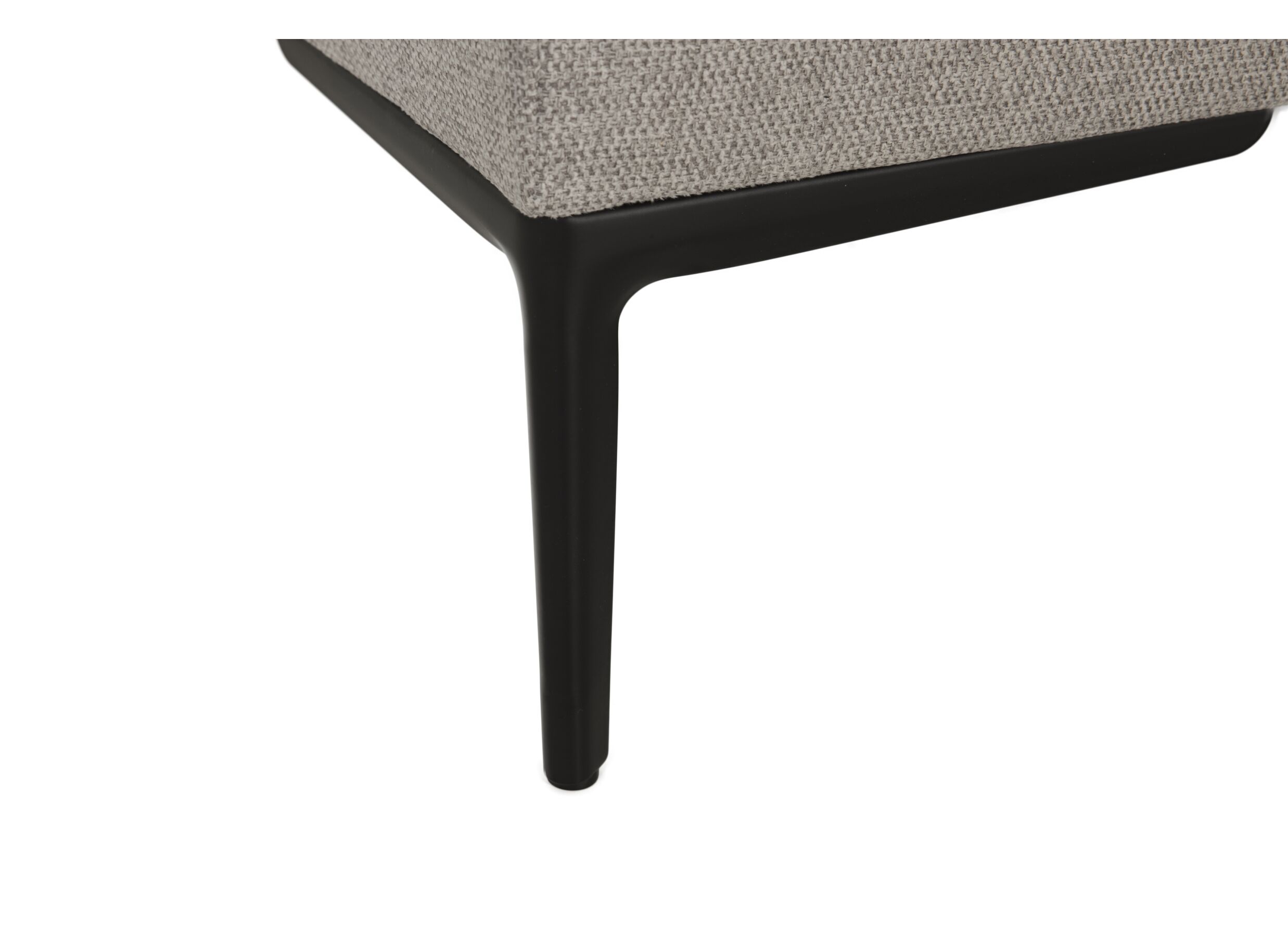 Detail - Canapé d'angle Roxy tissu gris avec pouf