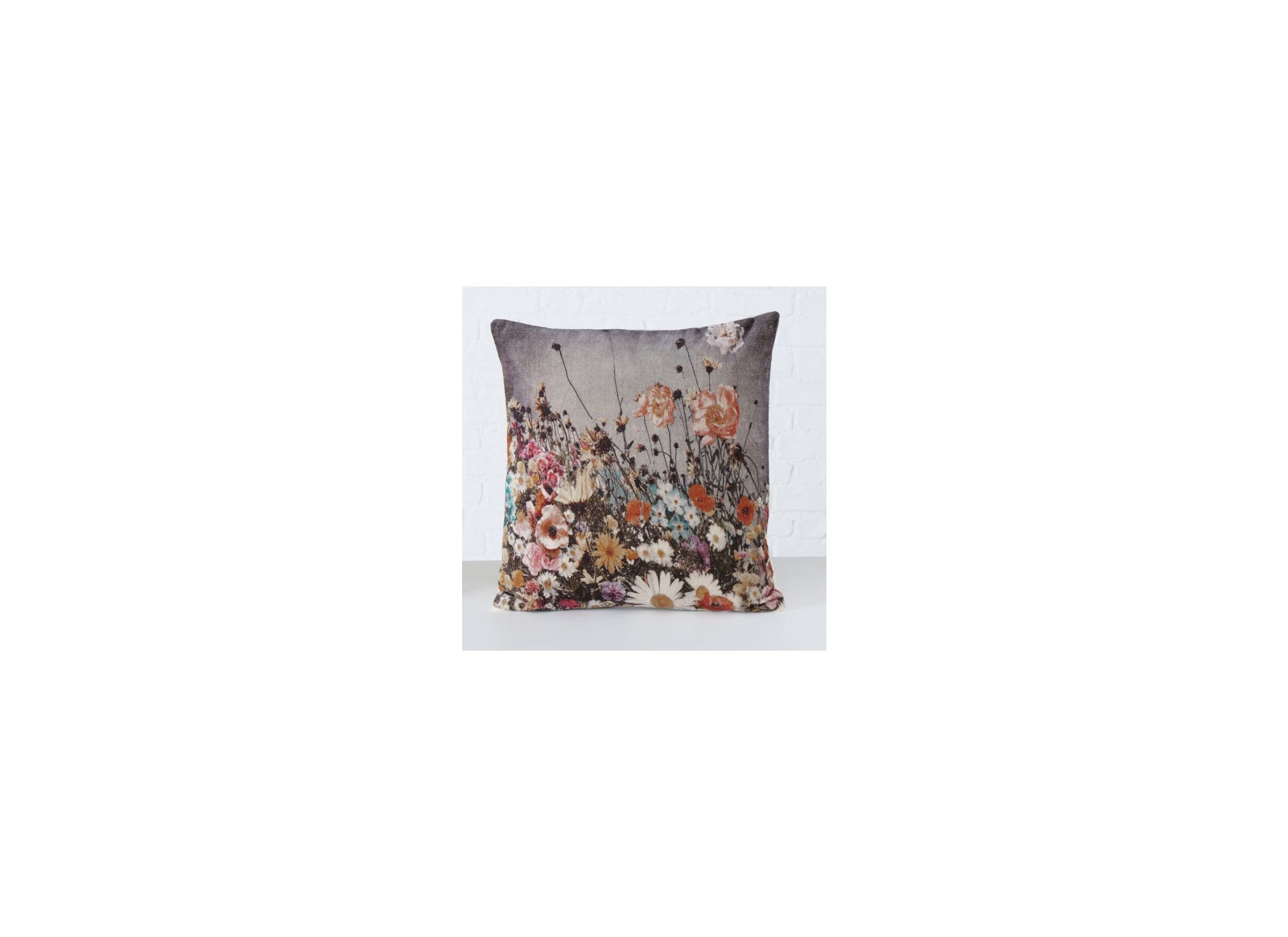 Coussin Lundby 45x45cm - coton - gris rose