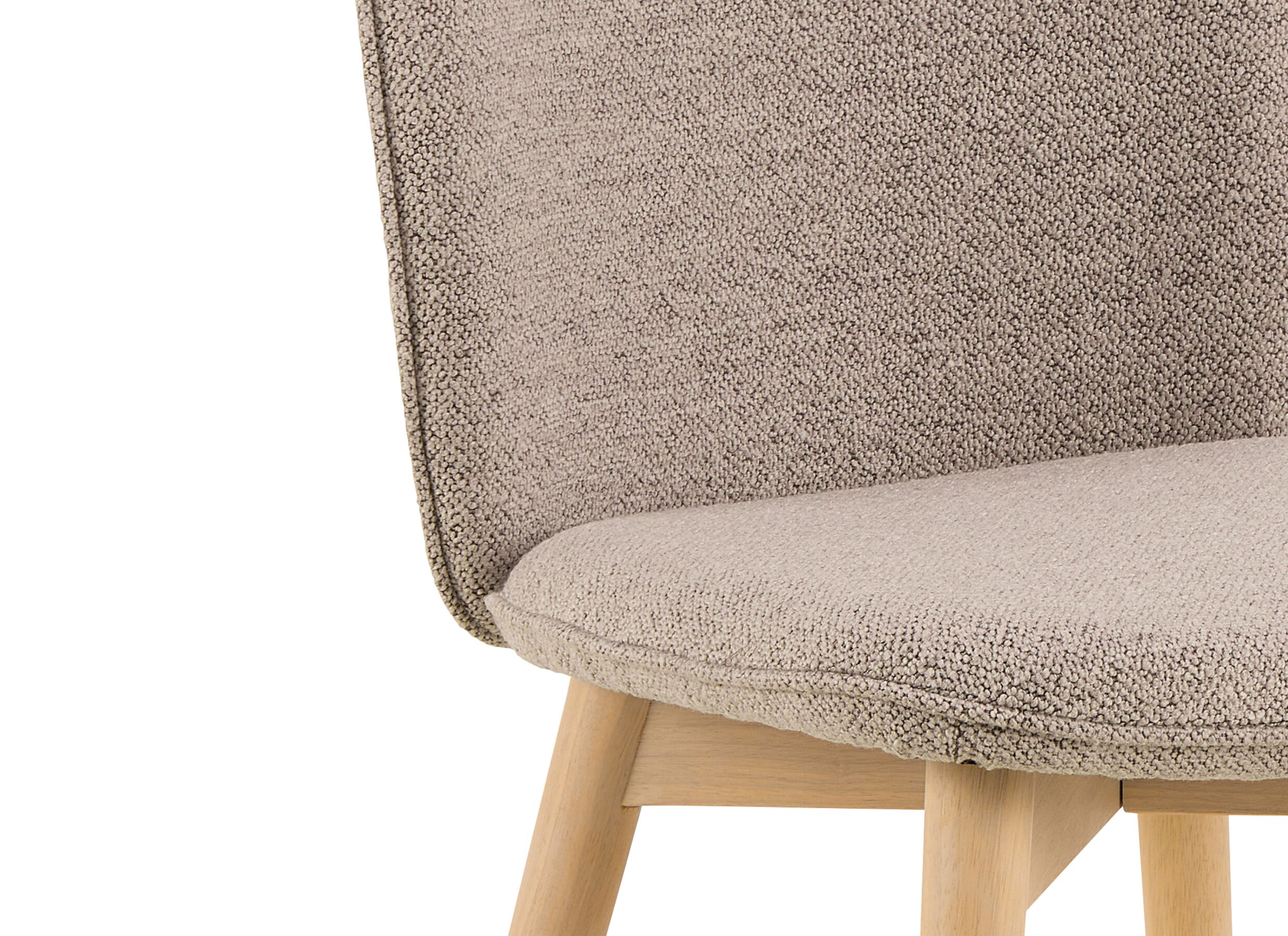 Detailfoto - Stoel 47x49,5x89cm - stof - beige/white oiled oak