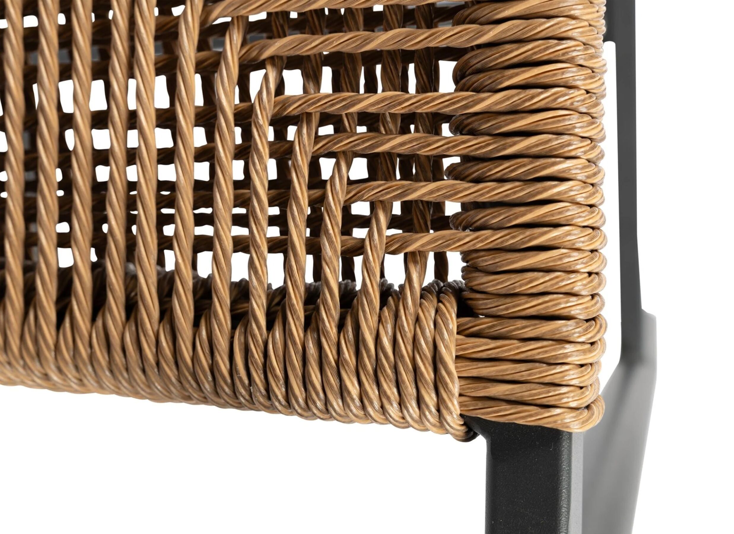 Detailfoto - Tuinstoel Guava 53x56x105cm - kunststof rotan - naturel & antraciet