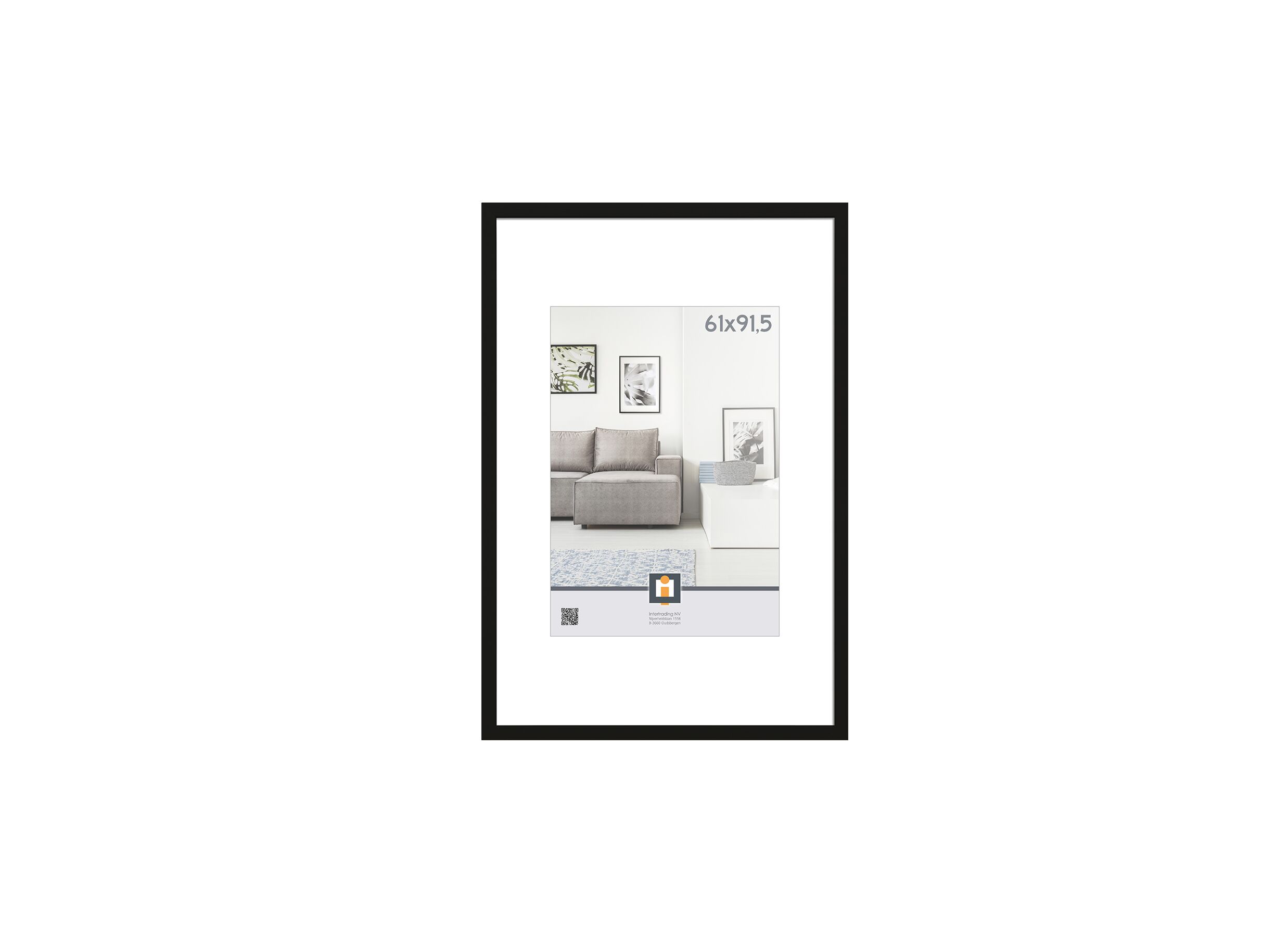 Cadre photo Livorno 61x91 - Cadre photo Livorno 60x42cm - bois massif - noir