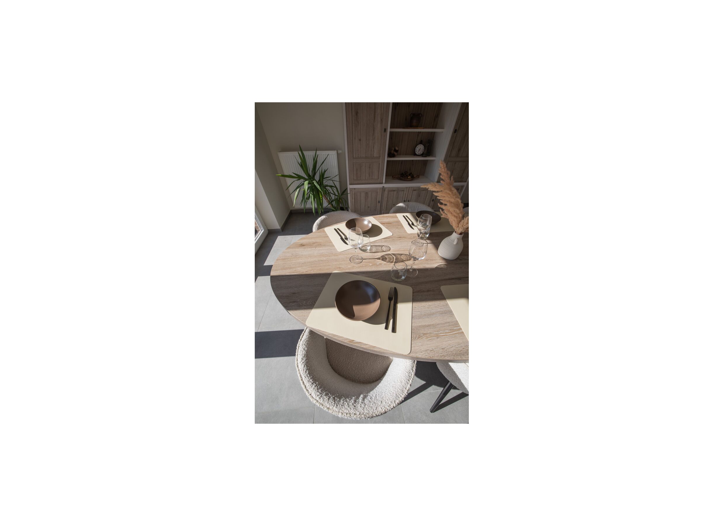 Foto ambiance - Set de table Togo 45x33cm - similicuir - ivoire