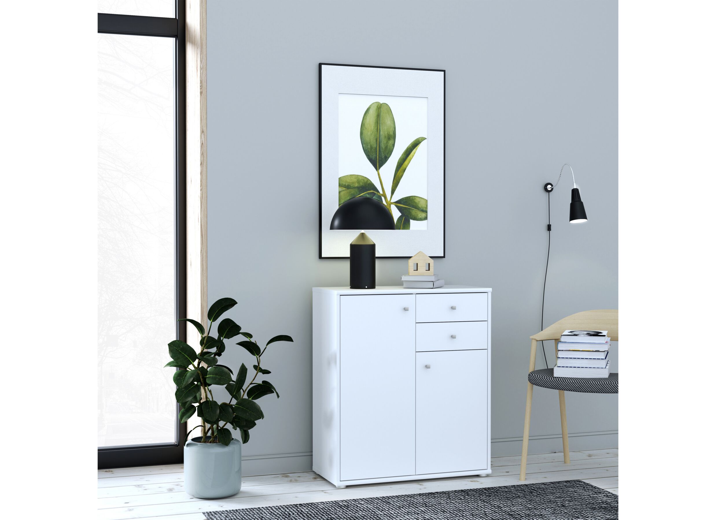 Foto ambiance - Commode Topic 74x35x86cm - décor - blanc