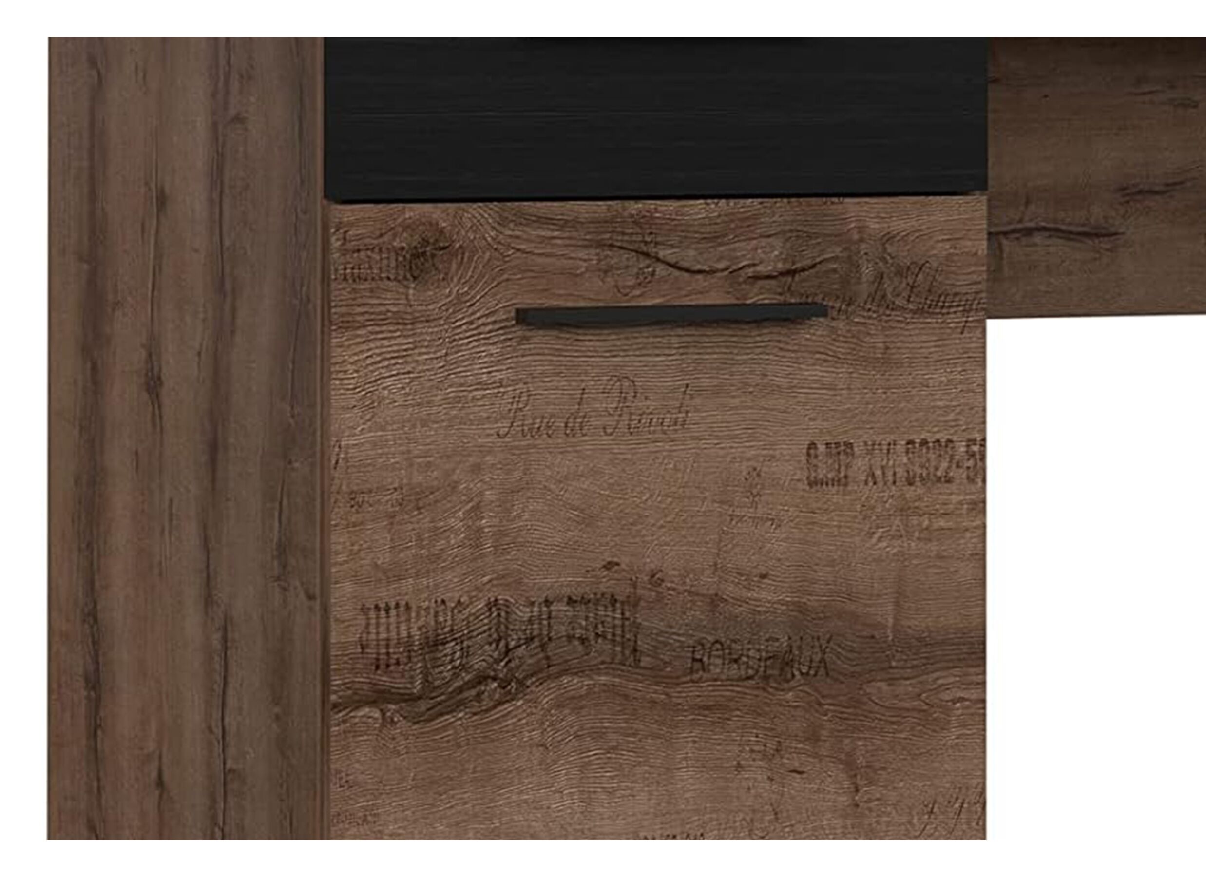 Detailfoto - Bureau Jacky 110x53cm - meubelplaat - modder eik/zwarte eik