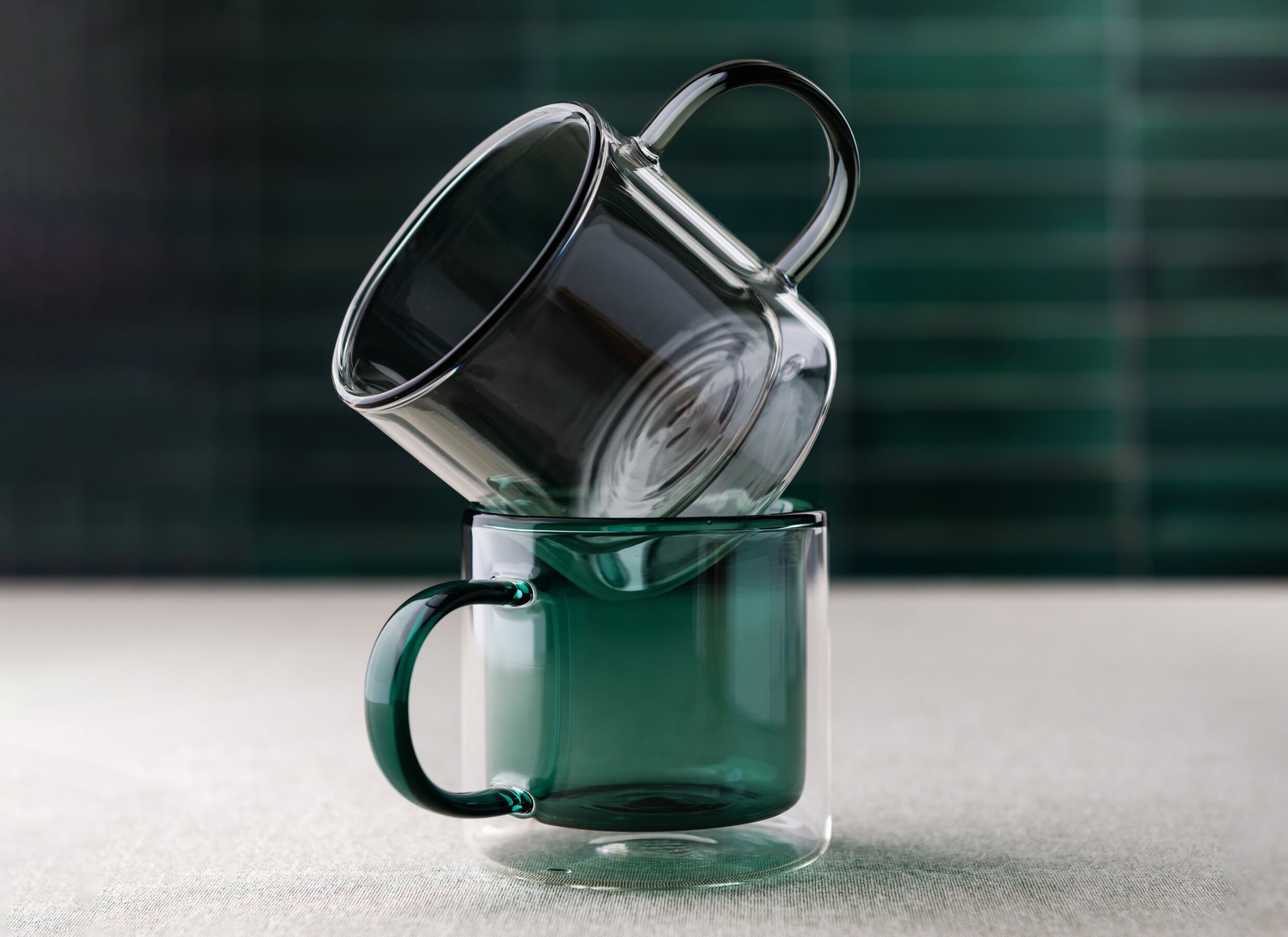 Foto ambiance - Mug Liv 27cl - verre - vert lot de 2