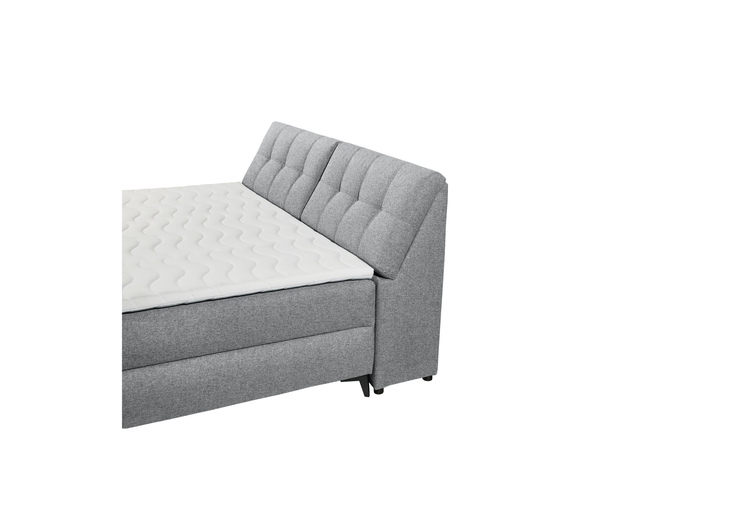 Detail - Lit box Atlantis 180x200cm avec rangement tissu gris