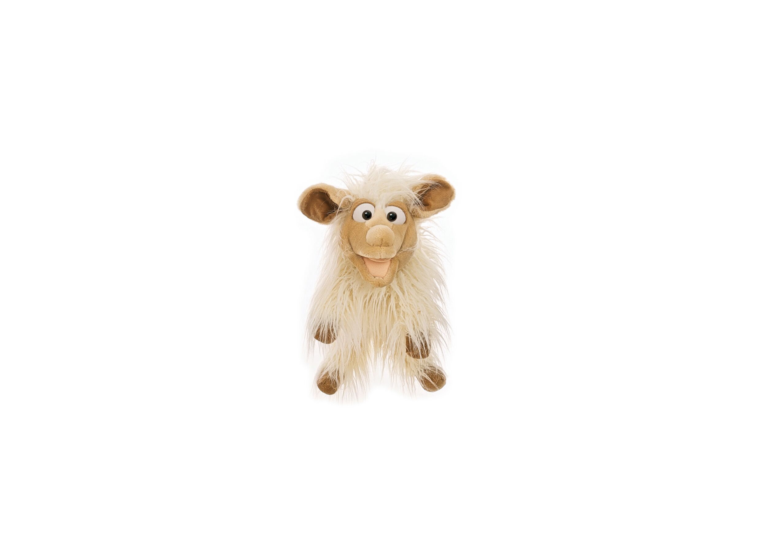 Handpop Lucy het lammetje H43cm - polyester - beige - Handpop Lucy het lammetje H43cm - polyester - beige
