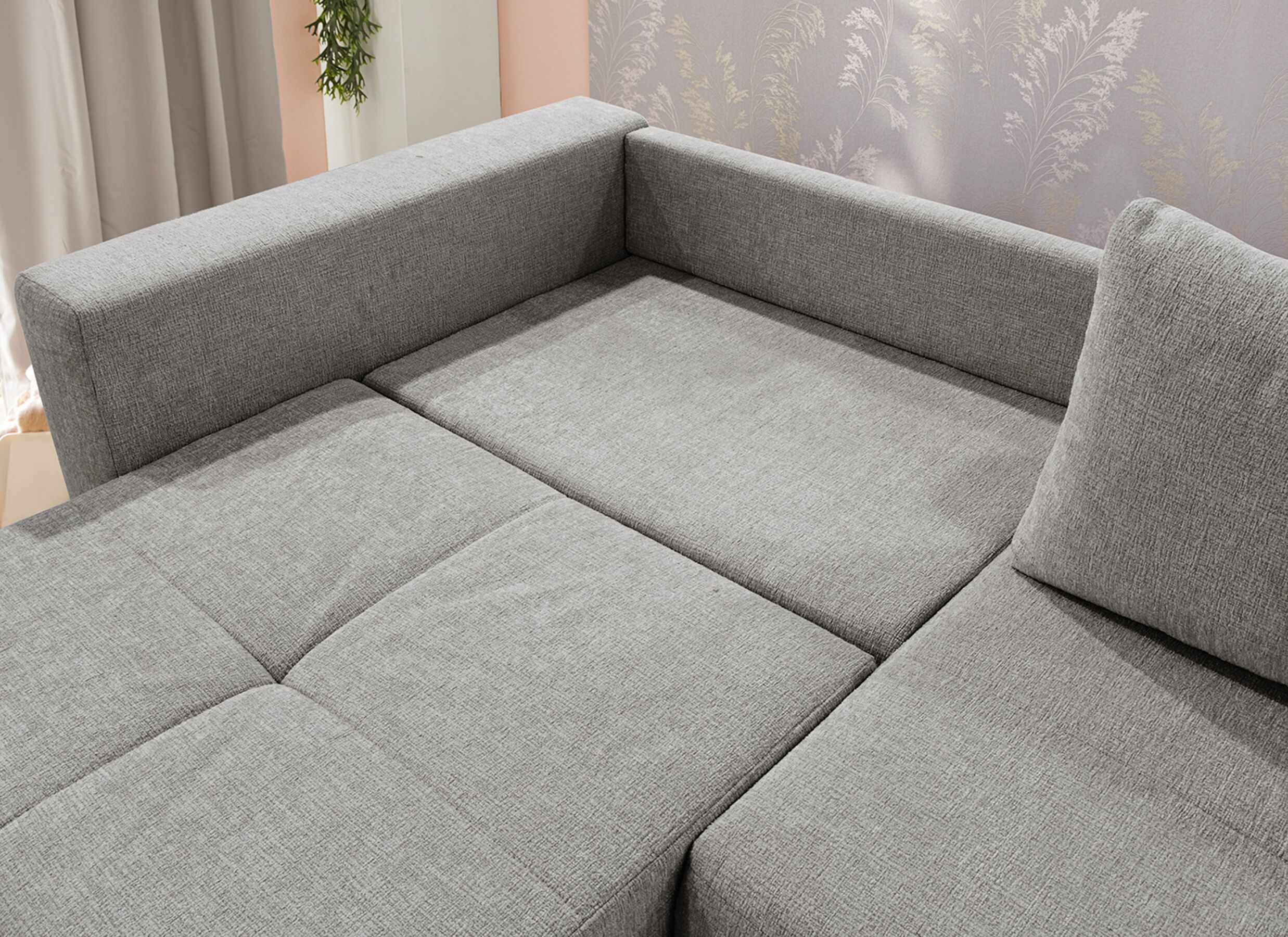 Sfeerfoto - Zetel Relax Bigsofa 4-zit - stof - chenil lichtgrijs
