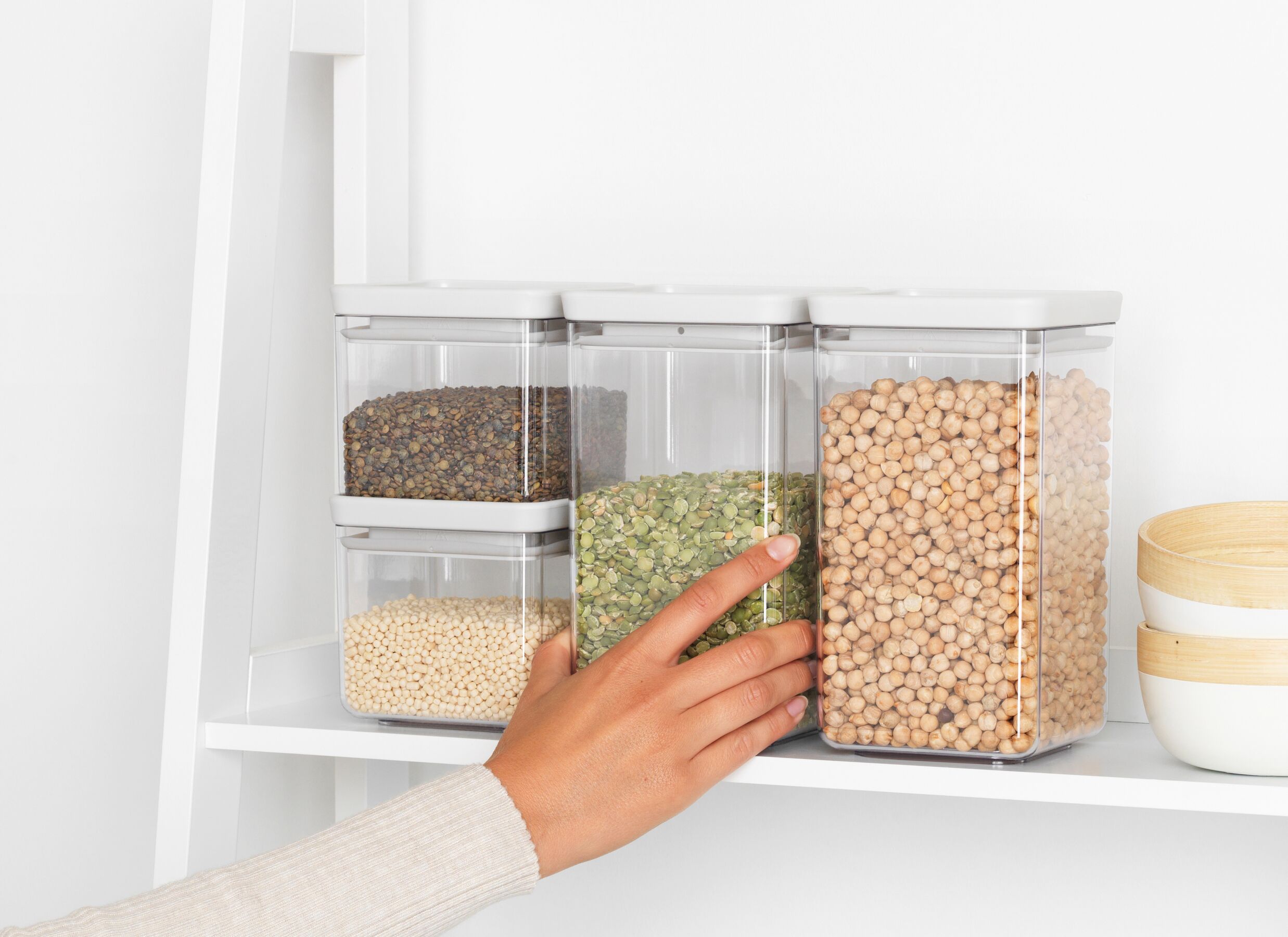 Foto ambiance - Boîte de conservation Tasty+ Brabantia 2x0,7L & 2x1,6L - plastique - light grey lot de 4