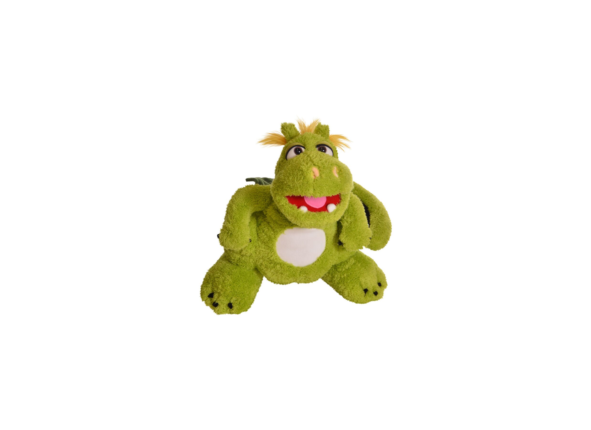Handpop Filippo de draak H35cm - polyester - groen - Marionnette à main Filippo le dragon H35cm - polyester - vert