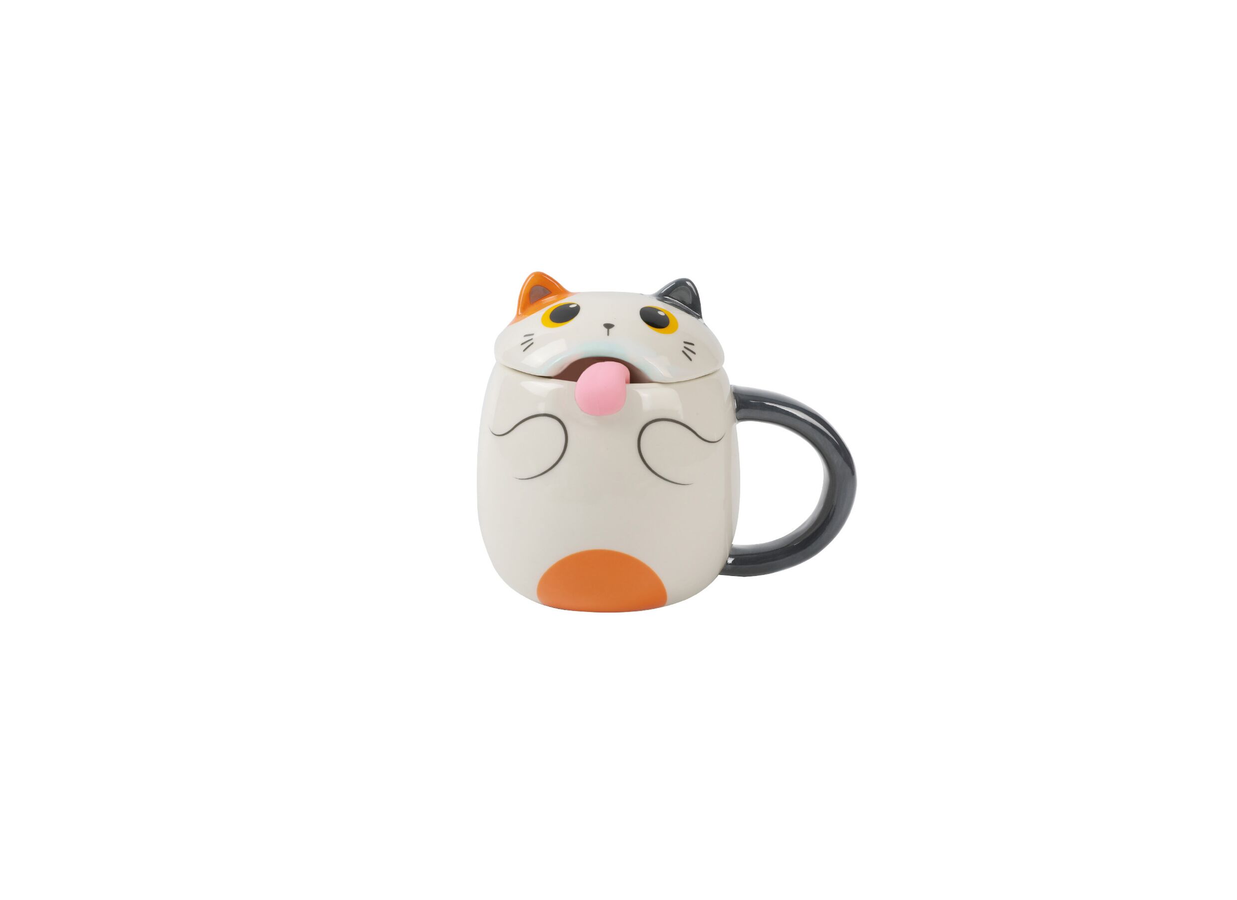 Mok Slurpy Orange Cat - steen - wit - Mok Slurpy Orange Cat - steen - wit