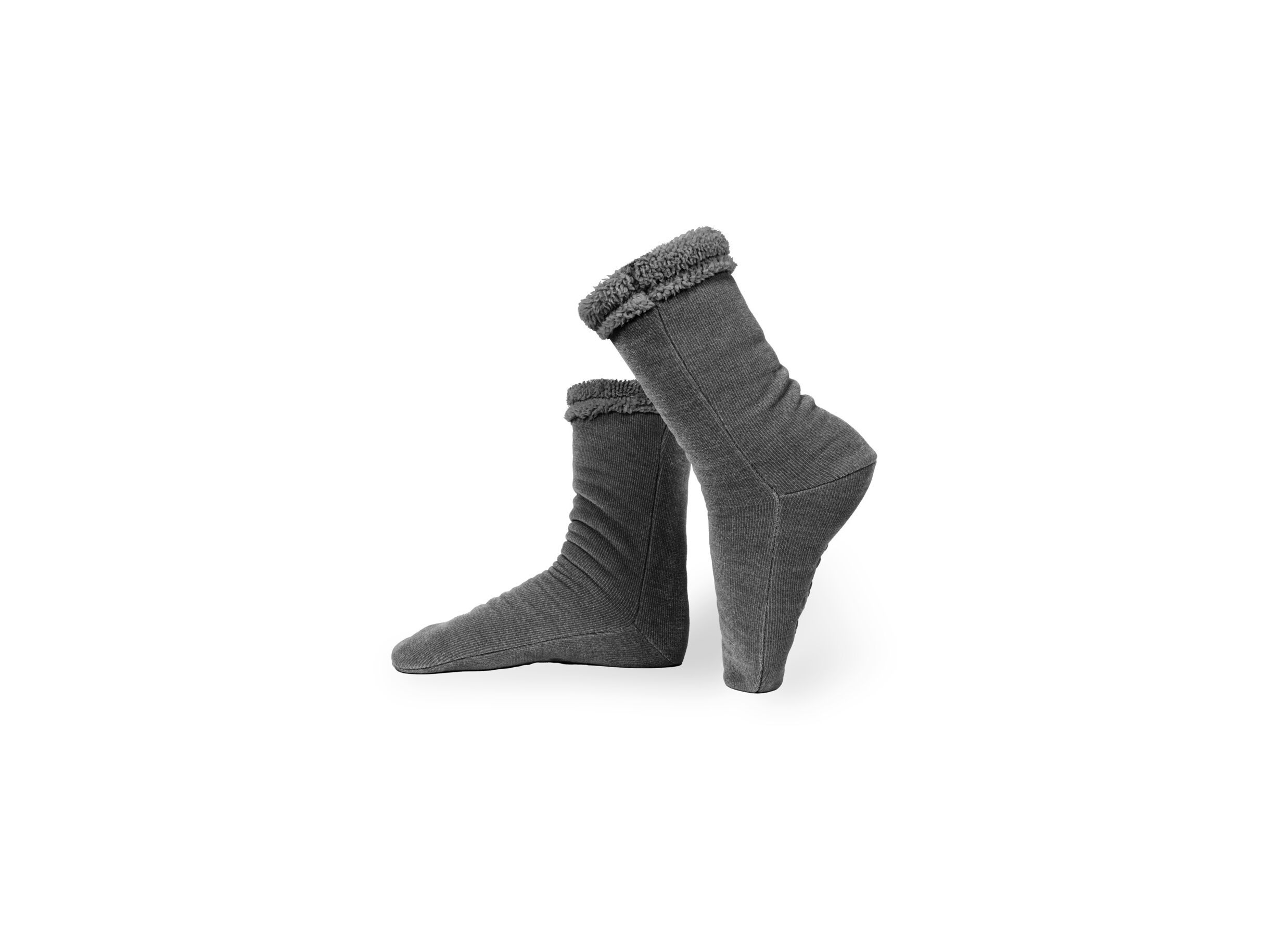 Sokken 43x11cm chenille grijs - Sokken 43x11cm chenille grijs