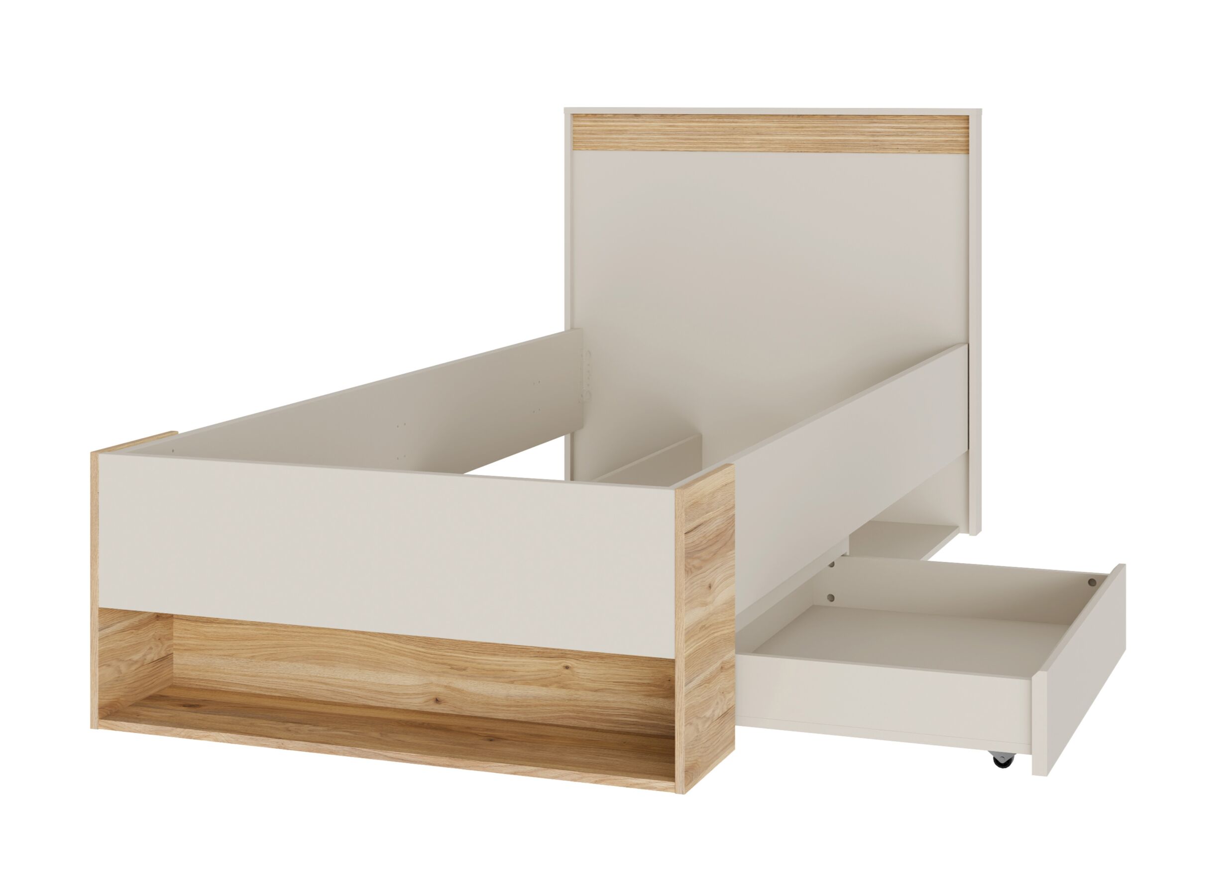 Aperçu - Lit Wexlin 90x200cm - décor - sand & mauvella oak