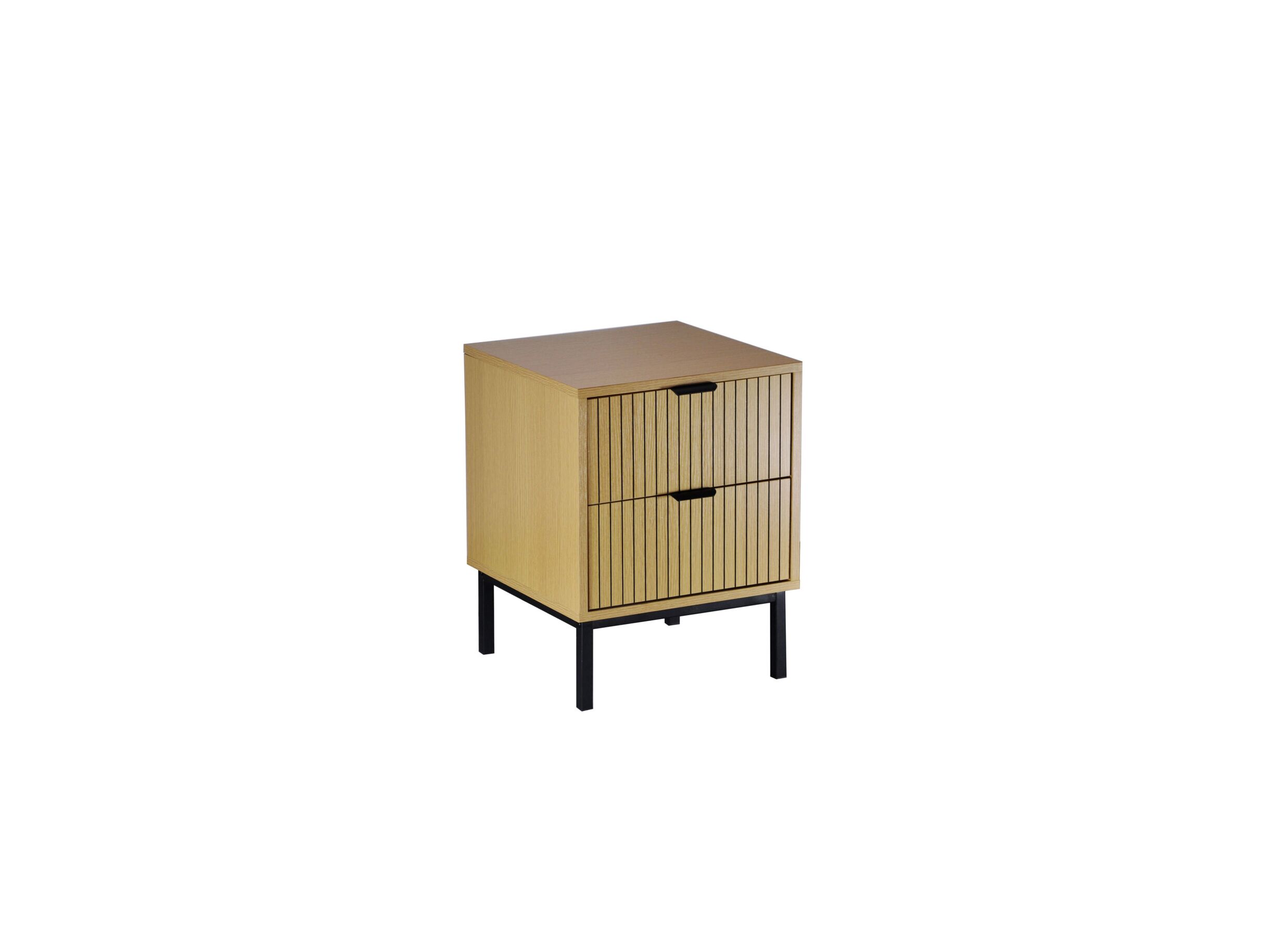 Plus Important - Table de chevet Nevado 40x40x52cm - MDF mélamine - chêne sauvage