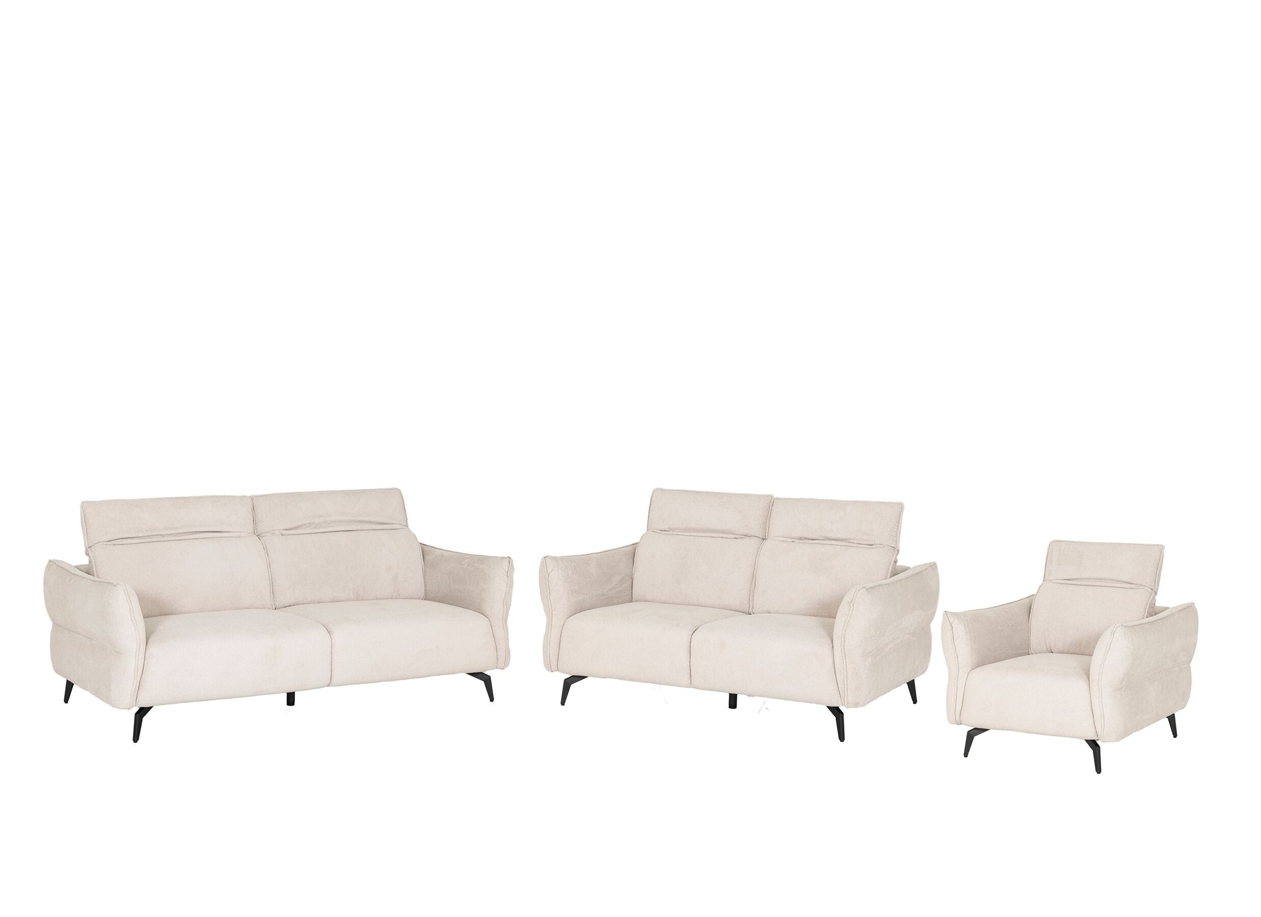 Setfoto - Zetel Lando 3-zit - stof - off white