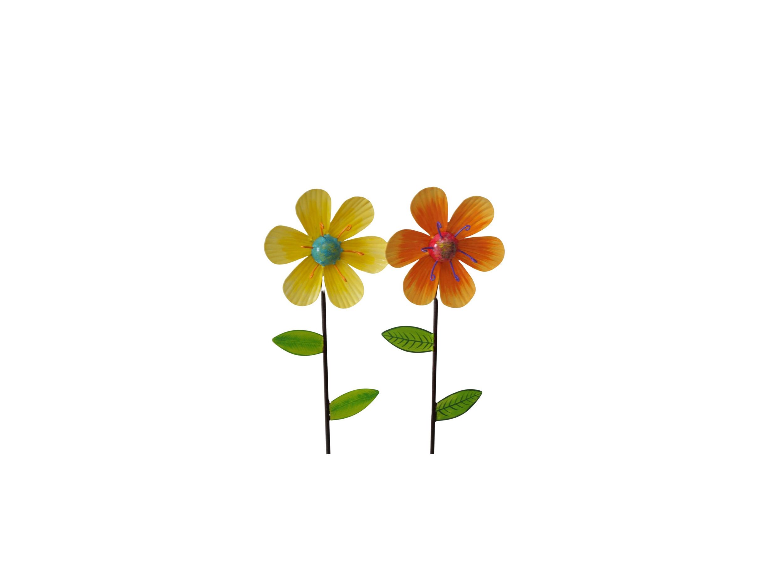 Tuinsteker Yola H55cm - ijzer - geel/oranje - Bâton De Jardin Yola H55cm - fer - jaune/orange