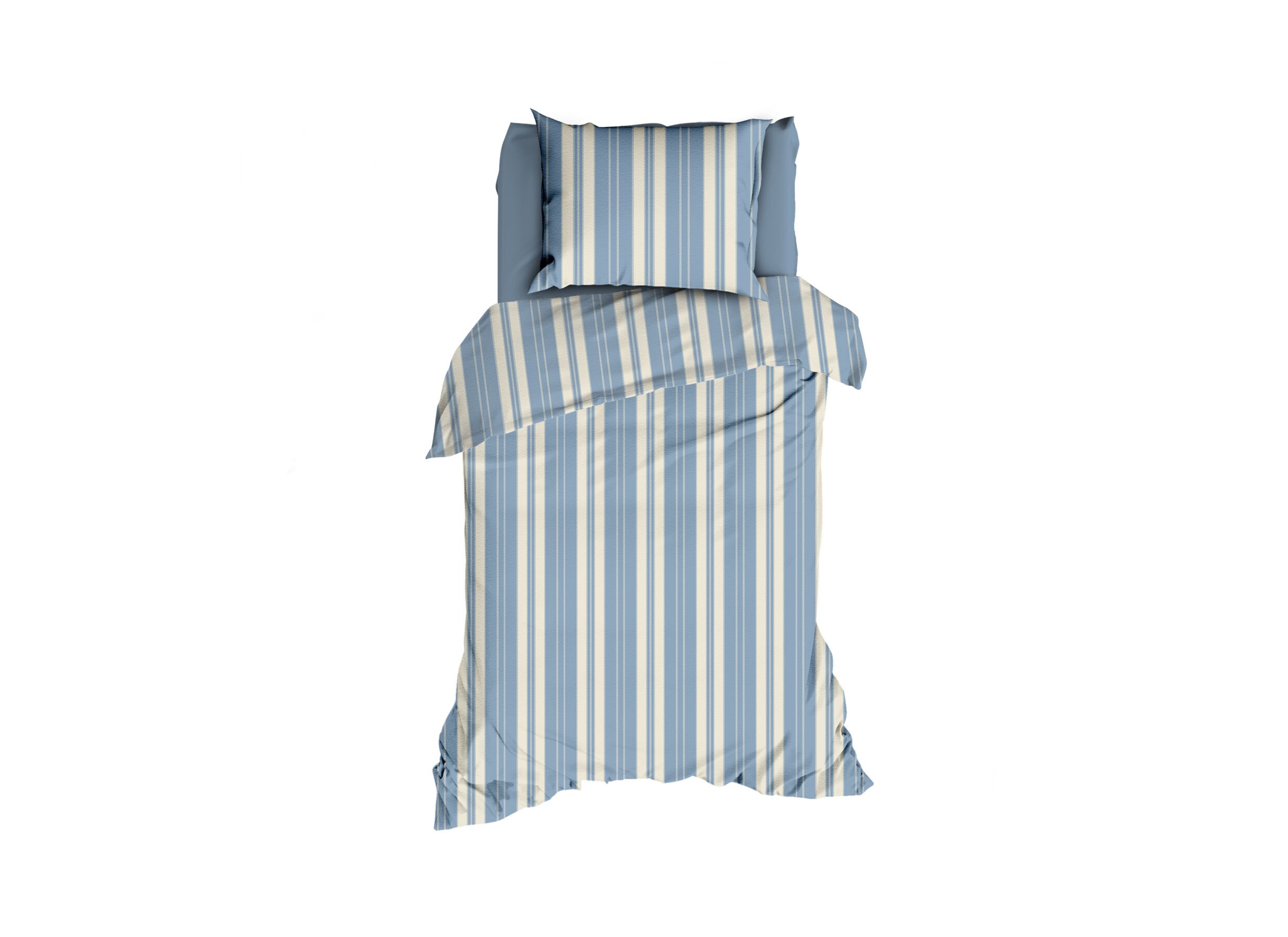 Dekbedovertrek Nendaz 140x200/220cm - flanel - blauw - Dekbedovertrek Nendaz 140x200/220cm - flanel - blauw