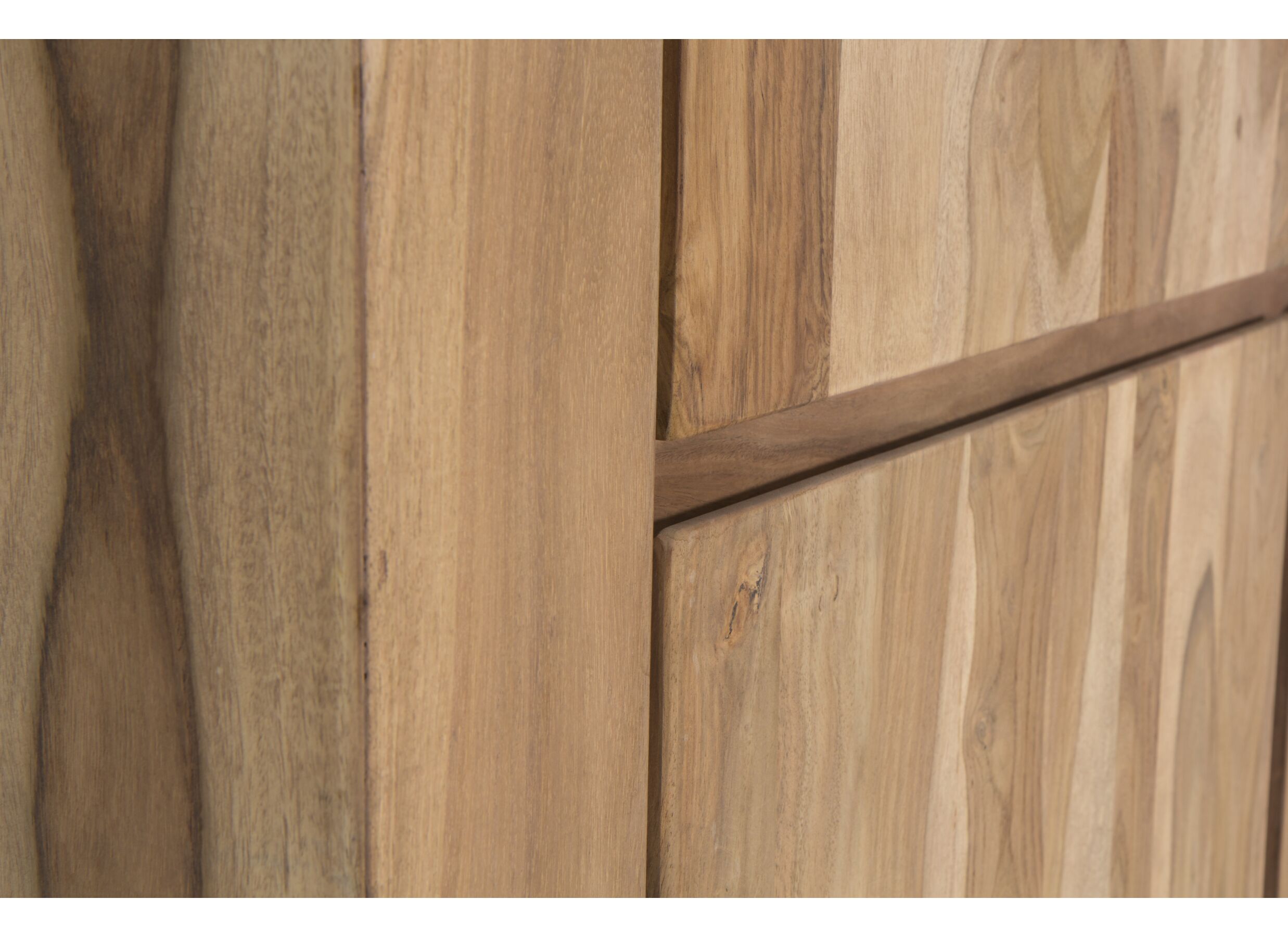 Meuble Bar Carbone 140cm - sheesham massif & décor - naturel