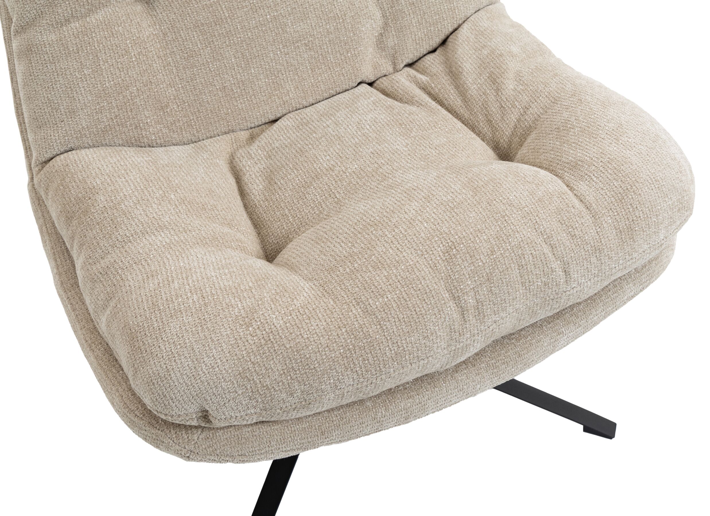Detailfoto - Draaifauteuil Nouka 81x96x98cm - stof - beige