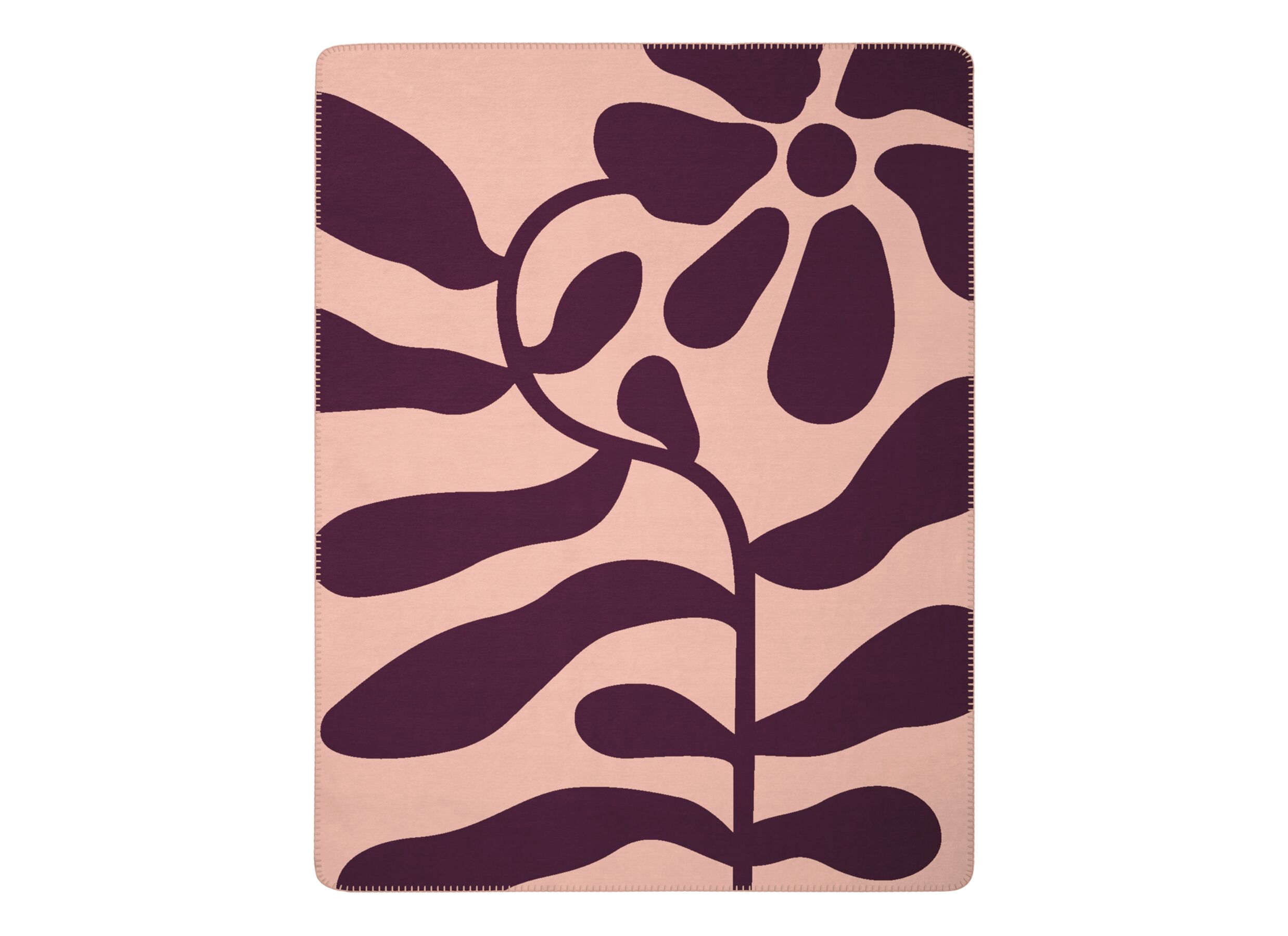 Hoofdfoto - Plaid Leaf & Bloom 150x200cm - katoen & polyacryl - paars & roze