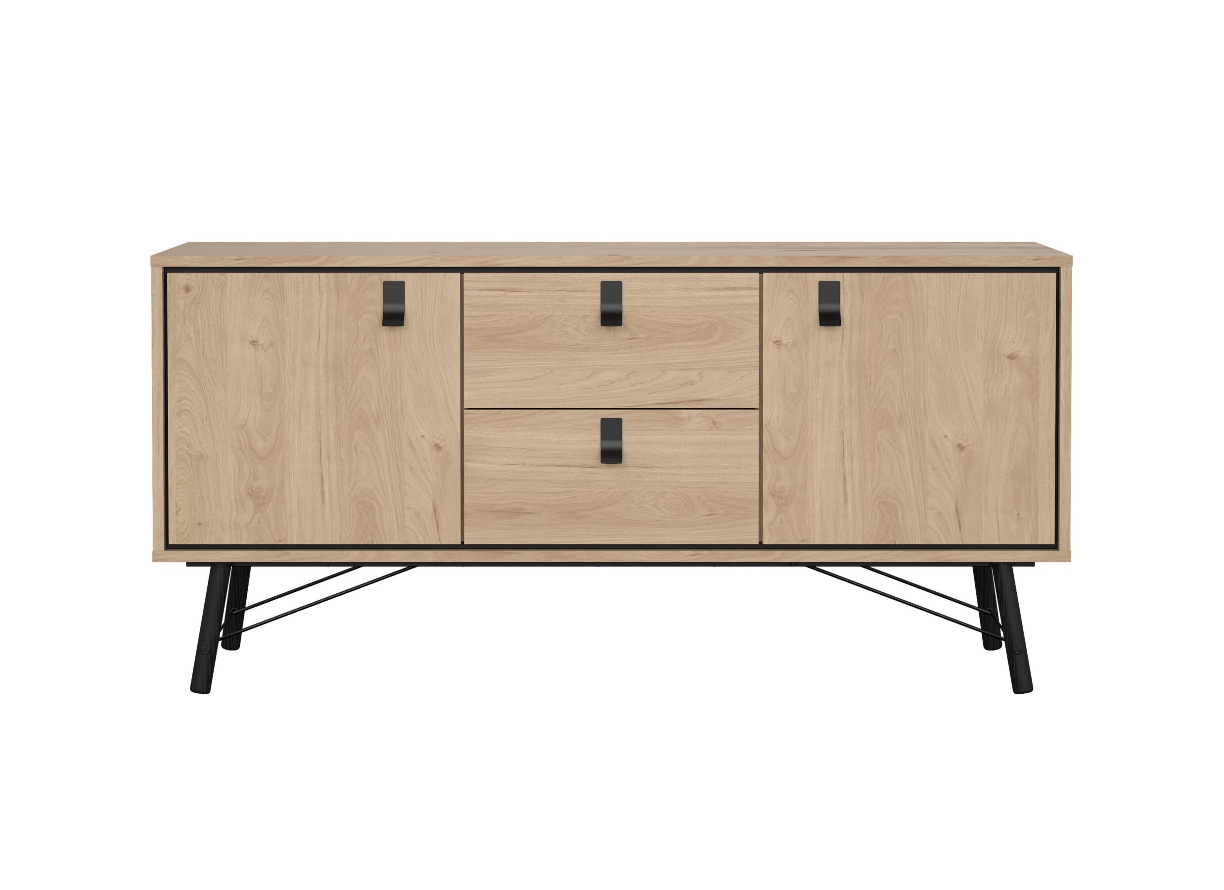 Aperçu - Buffet Ry 151cm - panneau décor - marron & noir