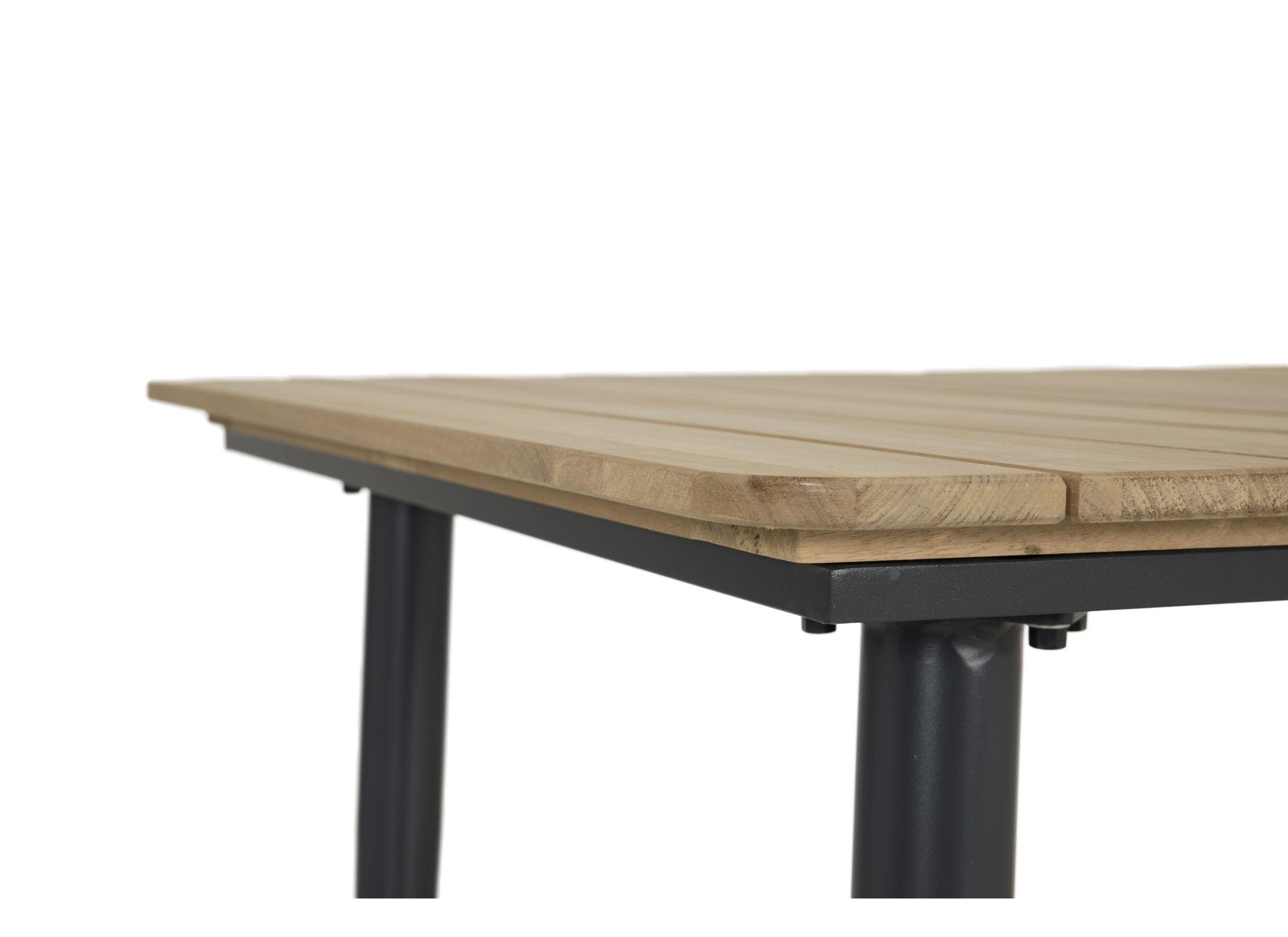 Detail - Table Brisk 220x100cm - teck massif & aluminium - naturel