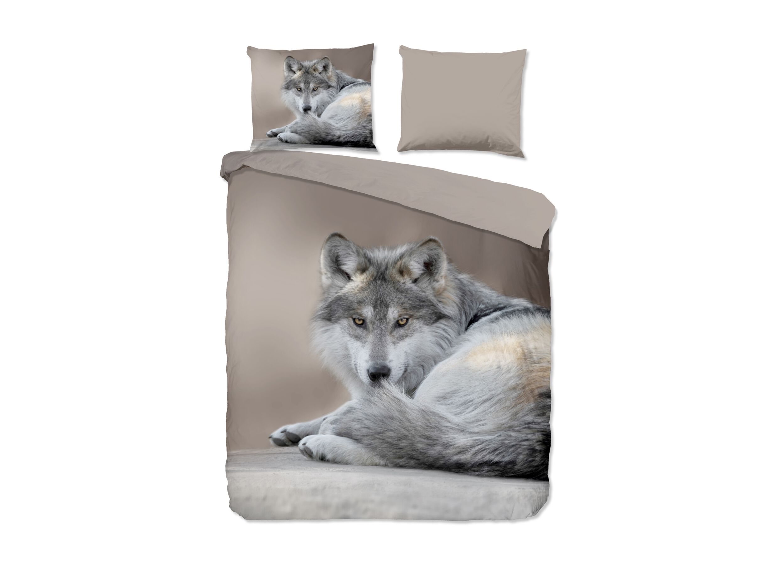 Housse de couette Loup 240x220cm microfibre - Housse de couette Loup 240x220cm microfibre