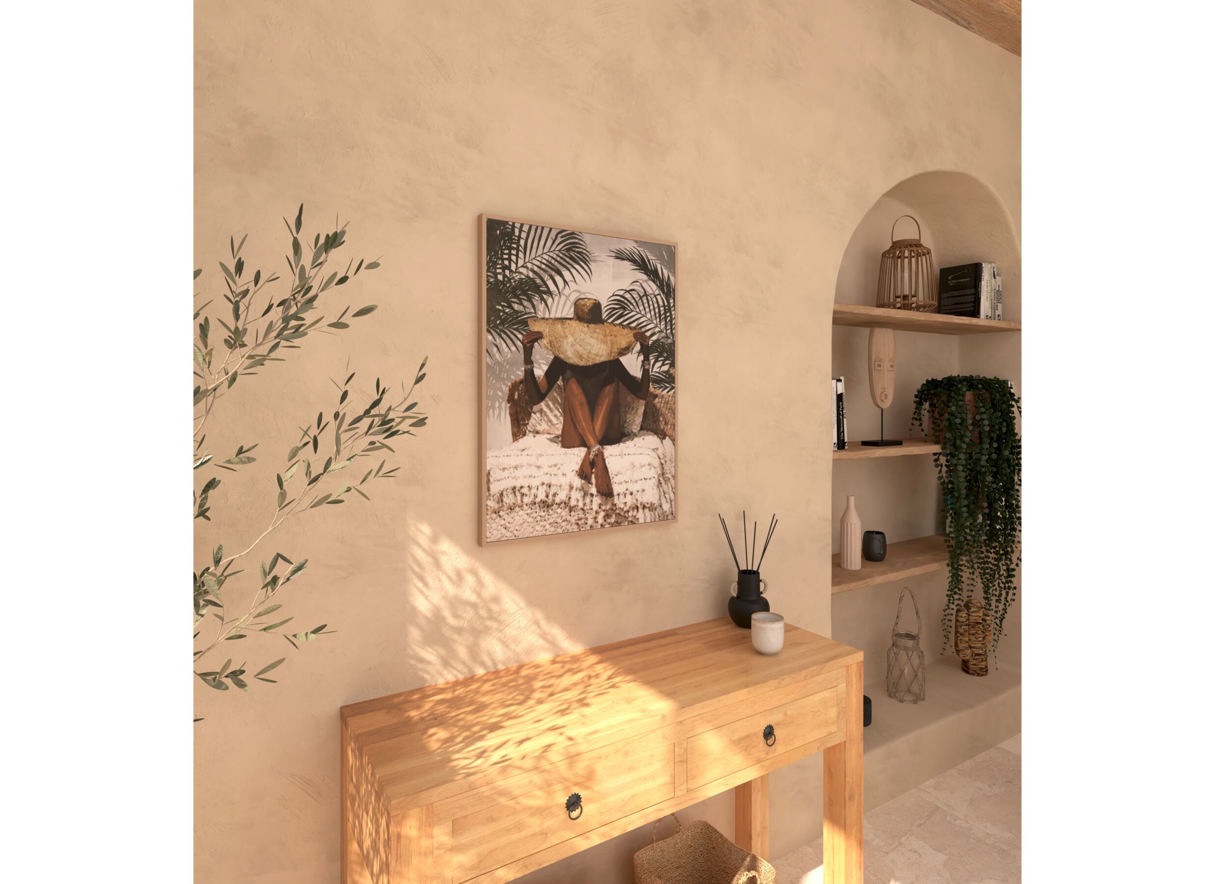 Foto ambiance - Impression sur toile Eliane 58x78cm - MDF & toile - multicolor