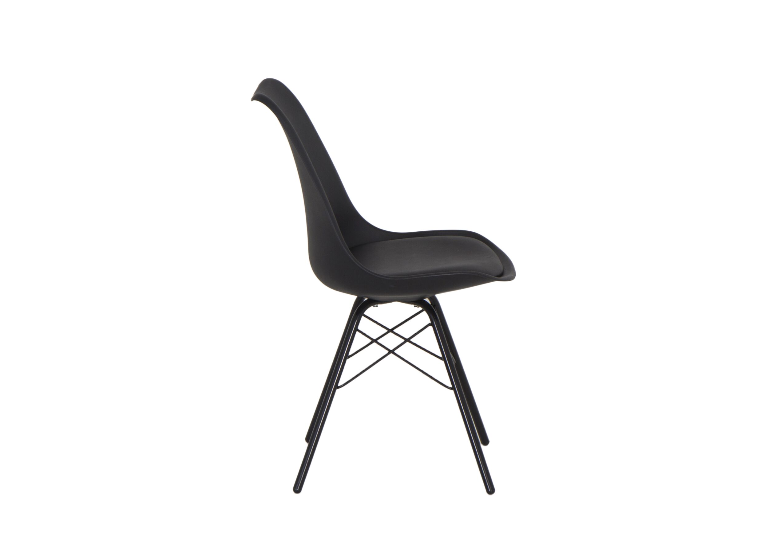 Chaise coque Gigi 49x55x82cm - similicuir - noir