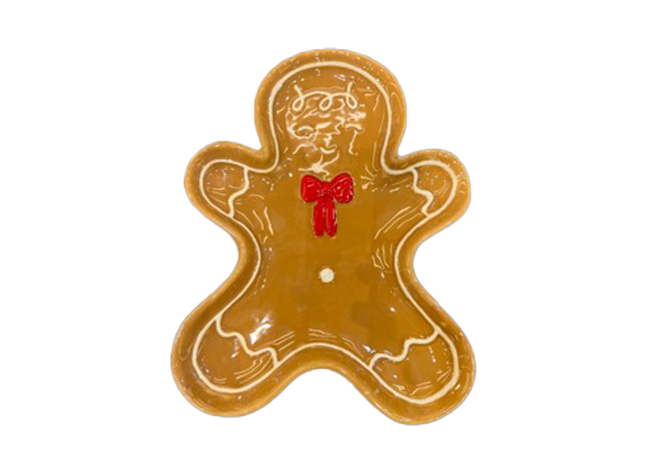 Hoofdfoto - Kerstdecoratie Gingerman Bord 25,5x20,5x2,5 - dolomiet - karamelbruin