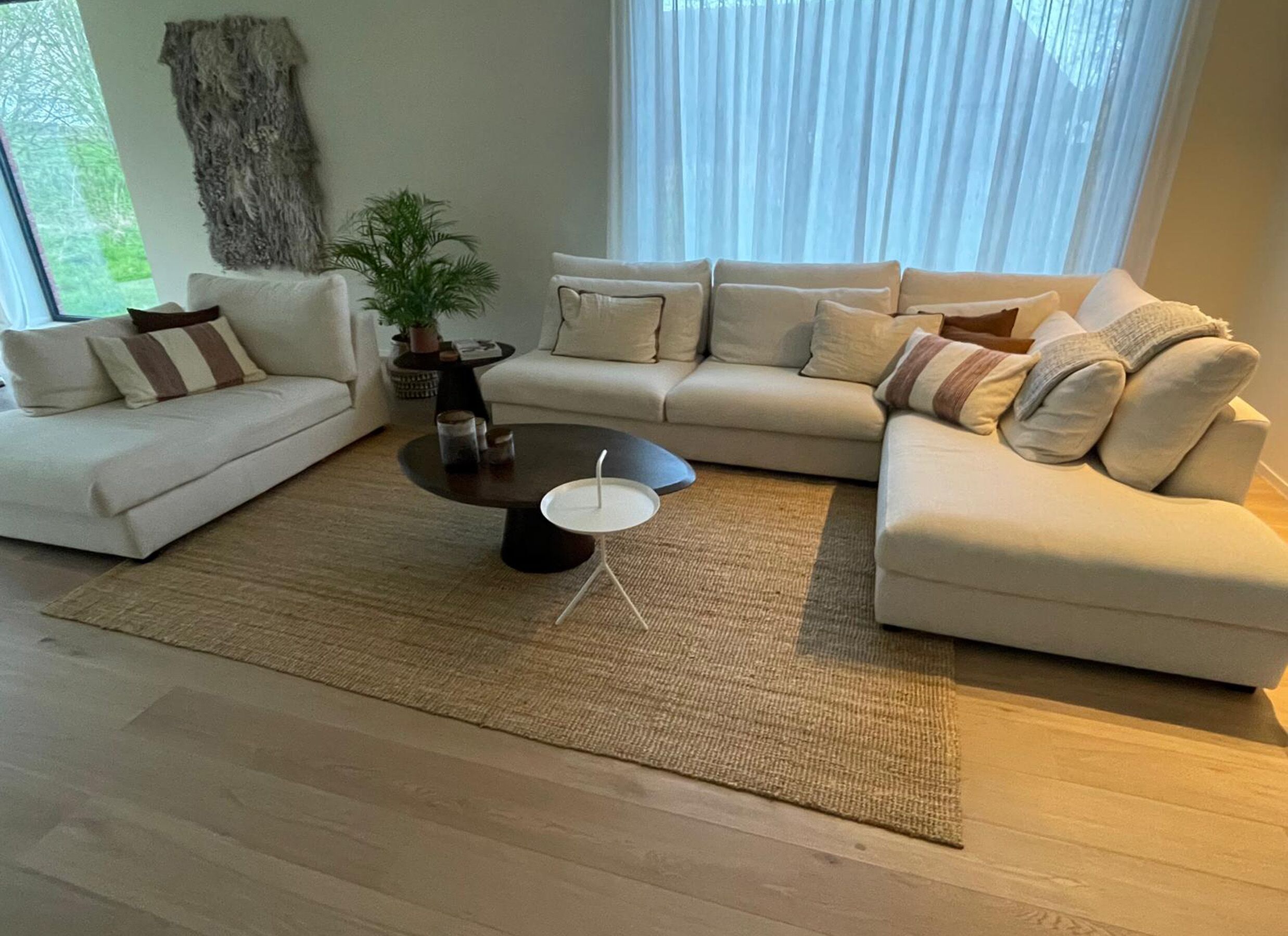 Foto ambiance - Canapé d'angle New Polo 430x226cm - tissu - beige